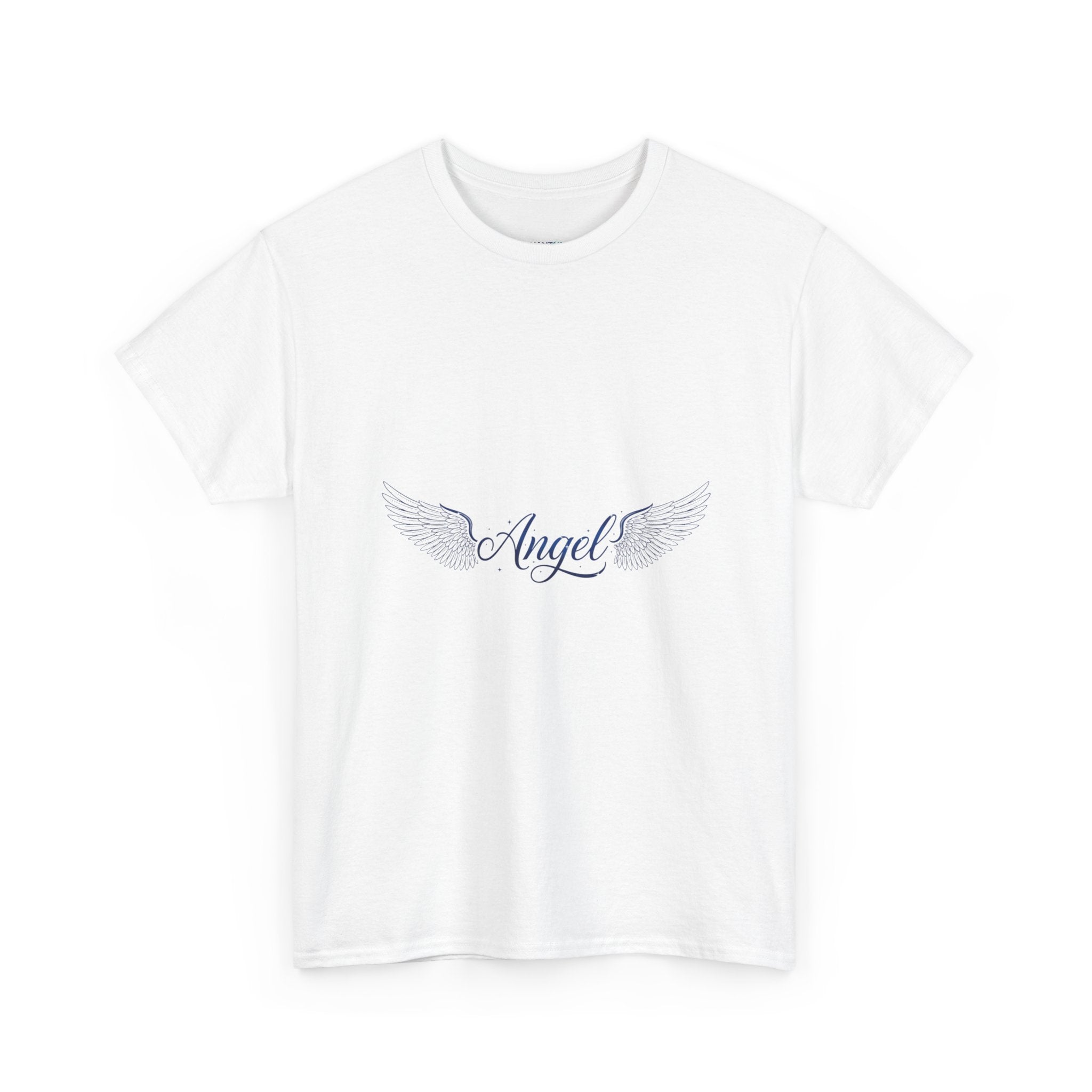 Angel Wings Tee | Vintage-Inspired Minimal Script Graphic | Women's DTG T-Shirt