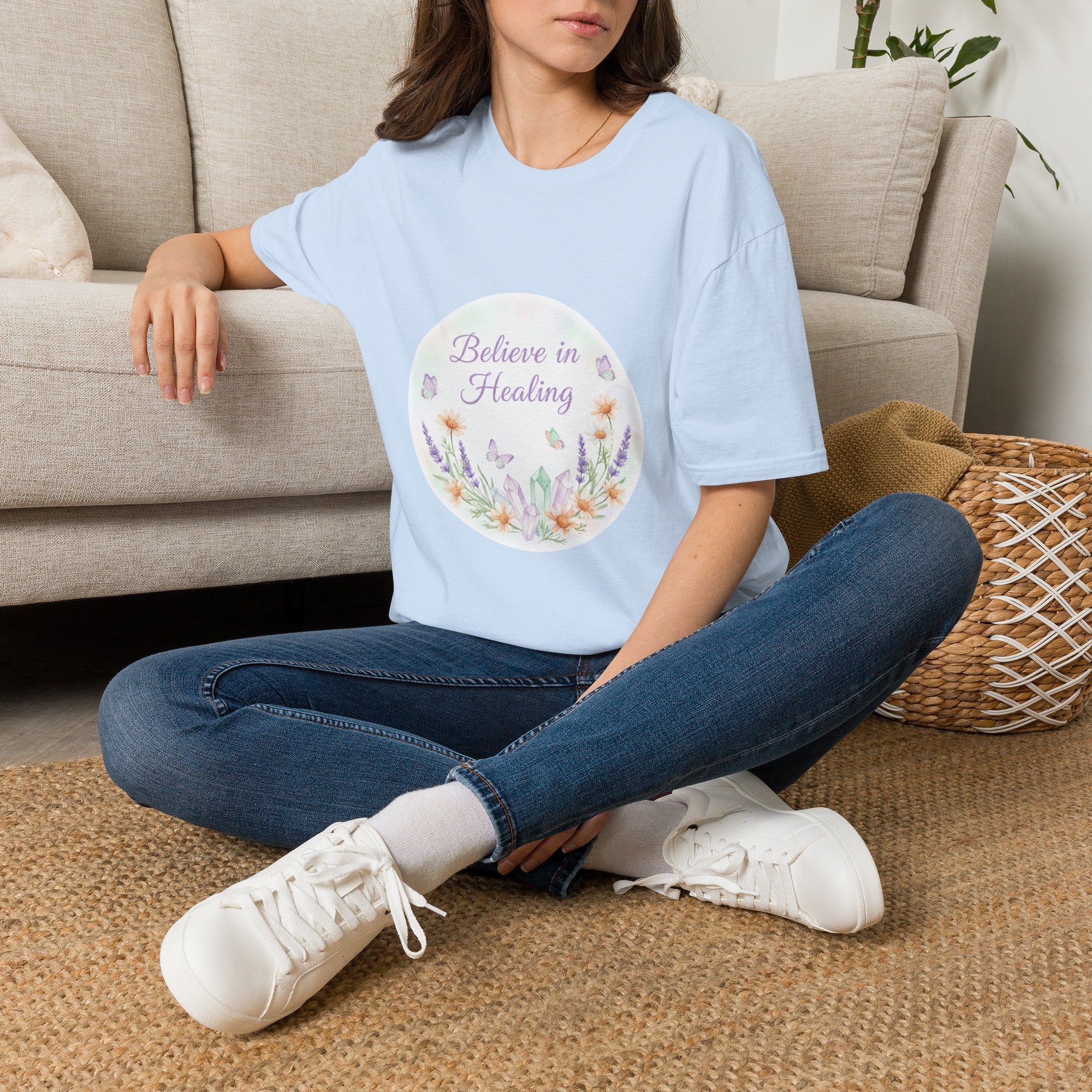 'Believe in Healing' Floral T-Shirt