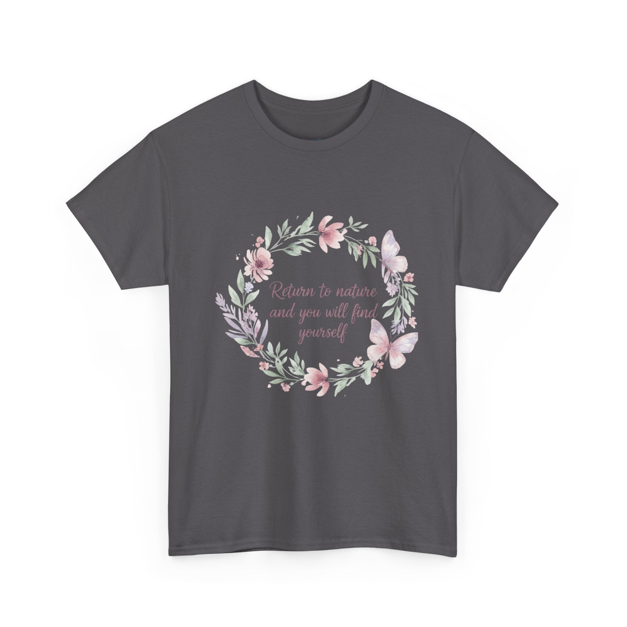 Return to Nature Floral Wreath Women's T-Shirt | DTG-Printed Inspirational Botanical Tee