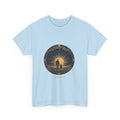 Adventure Awaits Men's T-Shirt — Sunset Silhouette Graphic Tee | DTG Print