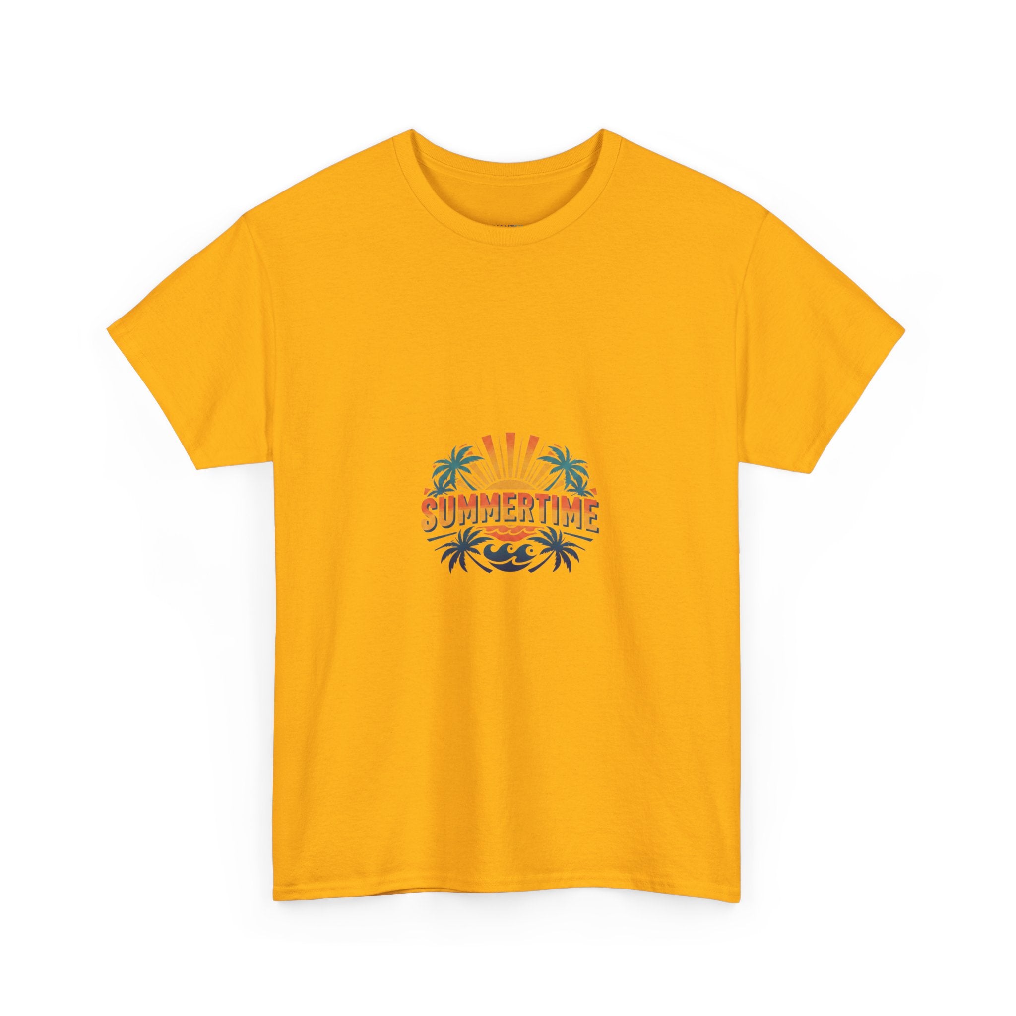 Summertime Retro Palm Tee — Men's Graphic Beach T-Shirt