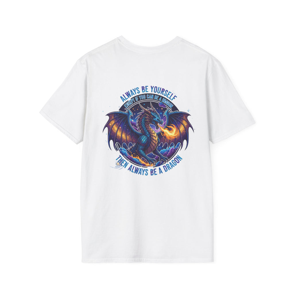 Infinity Dragon Men's Graphic T-Shirt | DTG-Printed 'Always Be Yourself or Always Be a Dragon' Tee