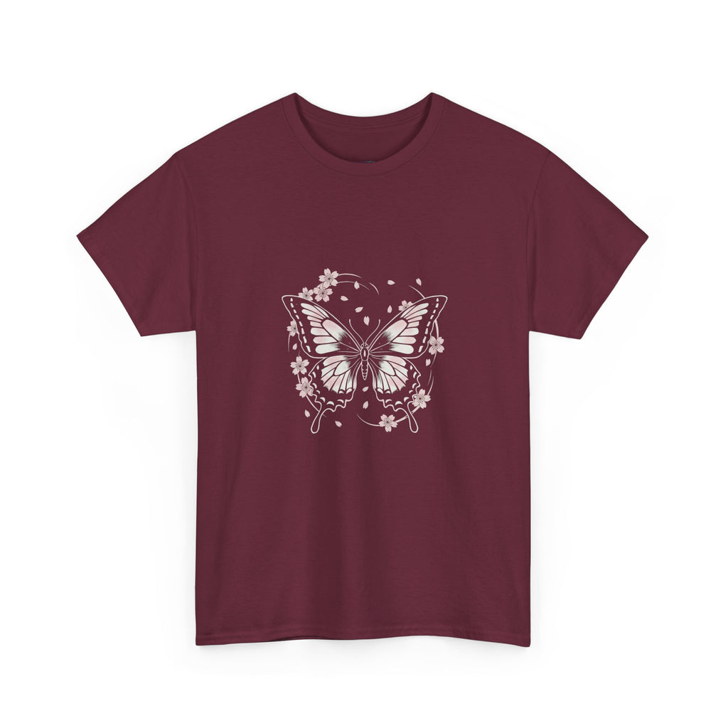 Butterfly Floral Tee — Women's Pastel Graphic T-Shirt