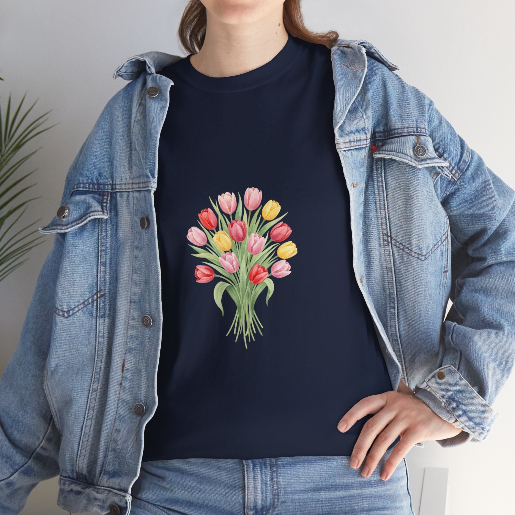 Tulip Bouquet Tee — Women's Watercolor Floral DTG Graphic T-Shirt