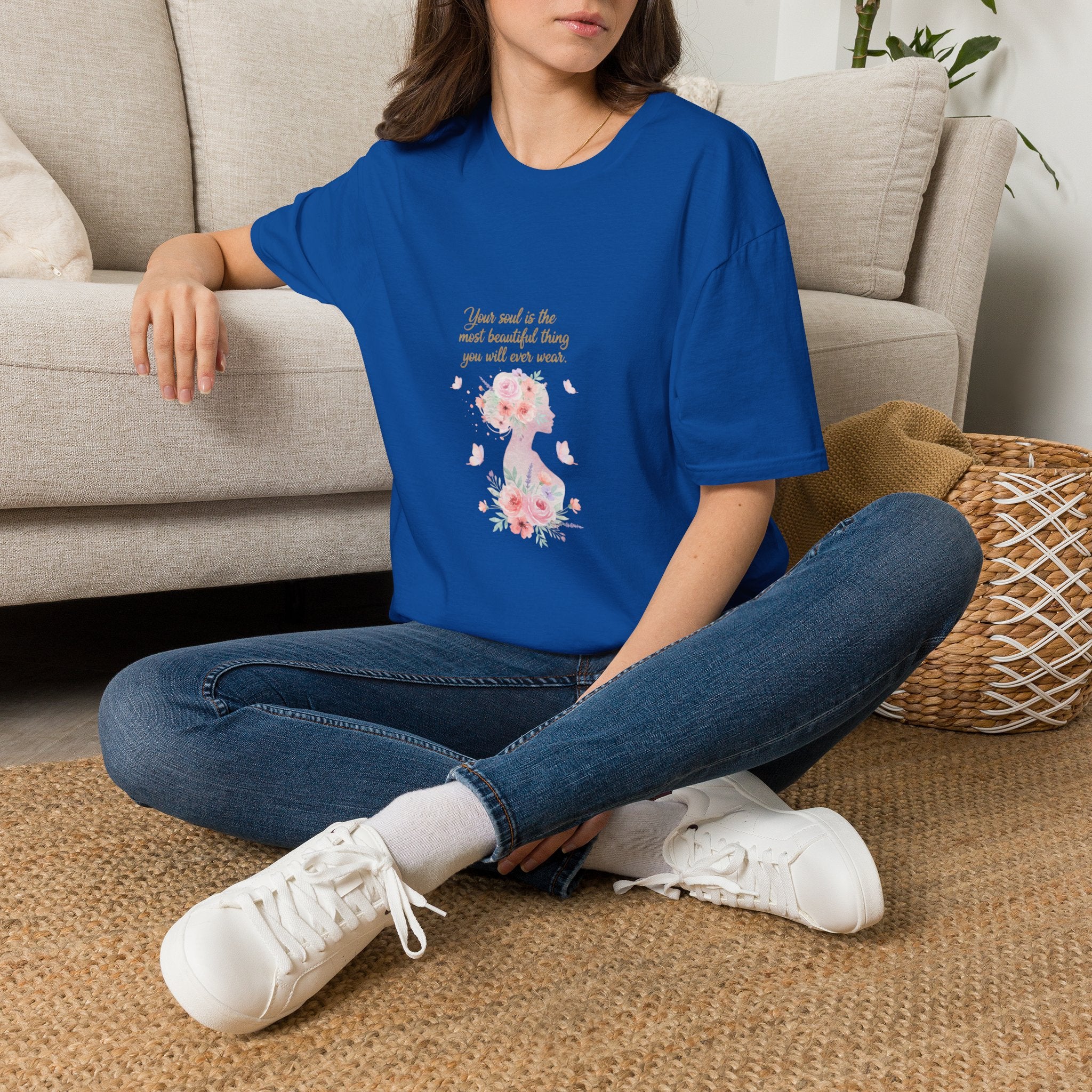 Floral Angel Tee | DTG Printed Women's Inspirational Graphic T-Shirt