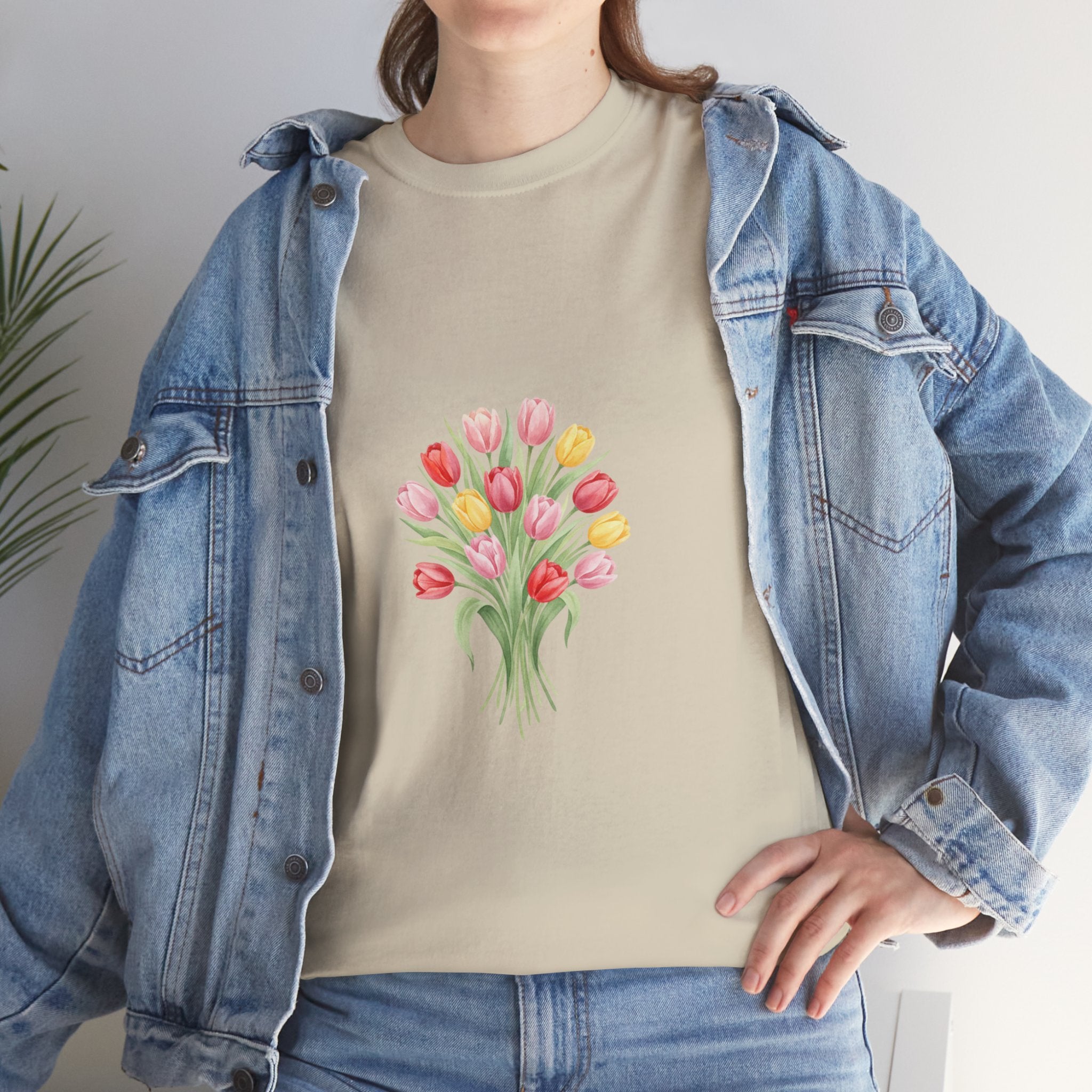 Tulip Bouquet Tee — Women's Watercolor Floral DTG Graphic T-Shirt