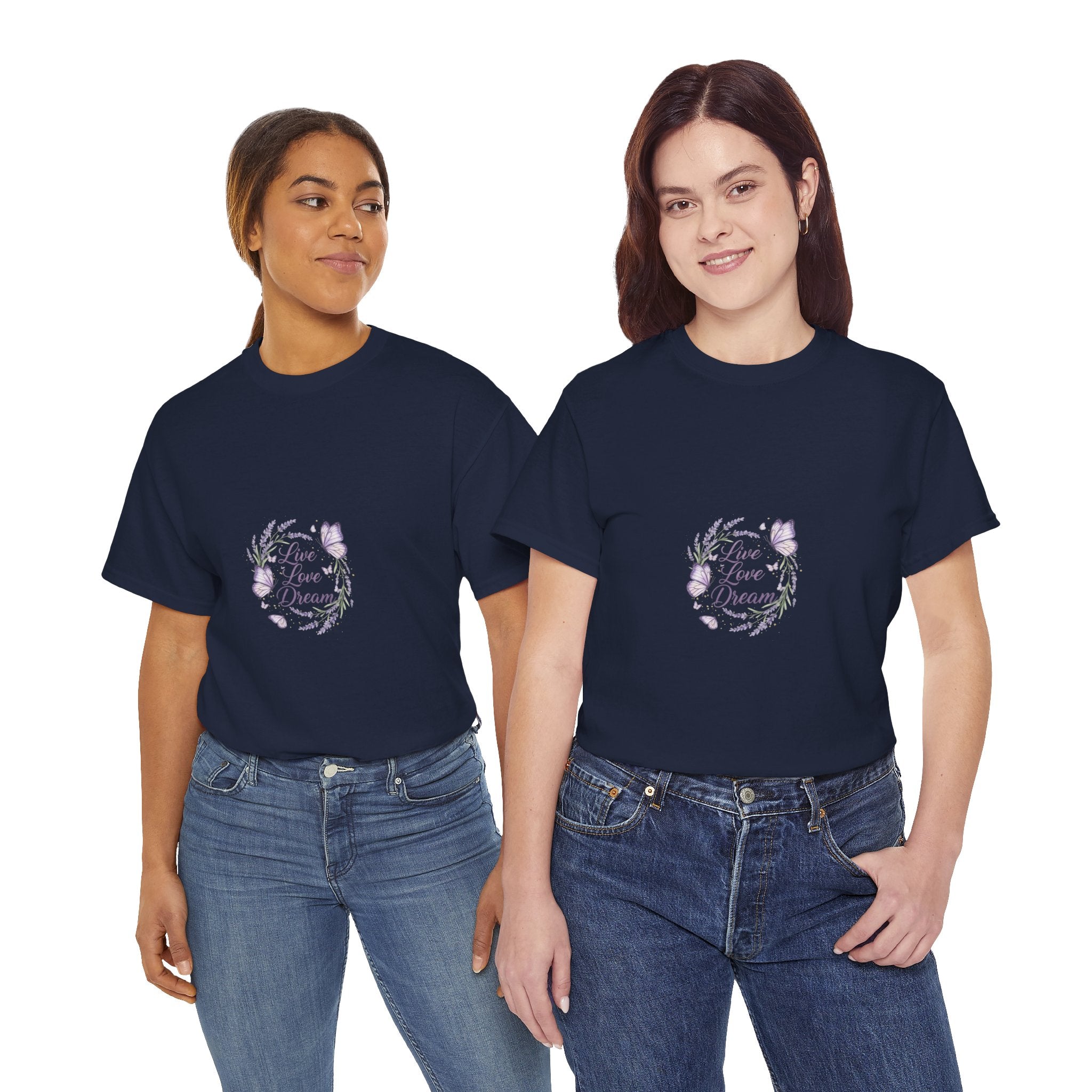 Live Your Dream Tee — Women's Floral Botanical Graphic T-Shirt