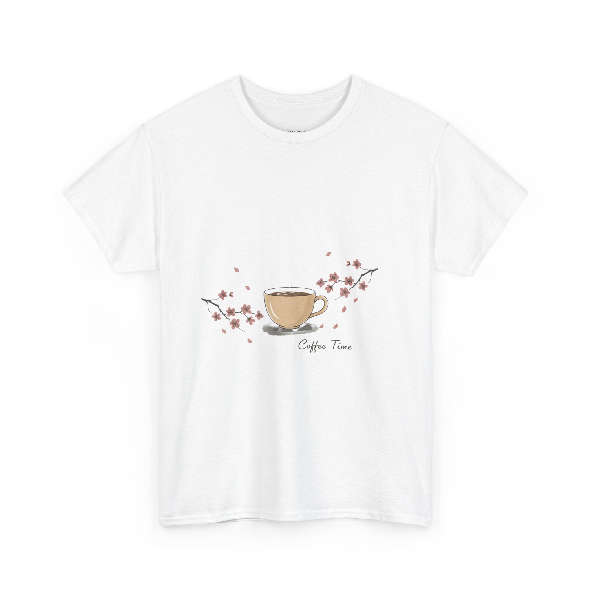 Coffee Time Women's Graphic T-Shirt — Floral Cup DTG Print