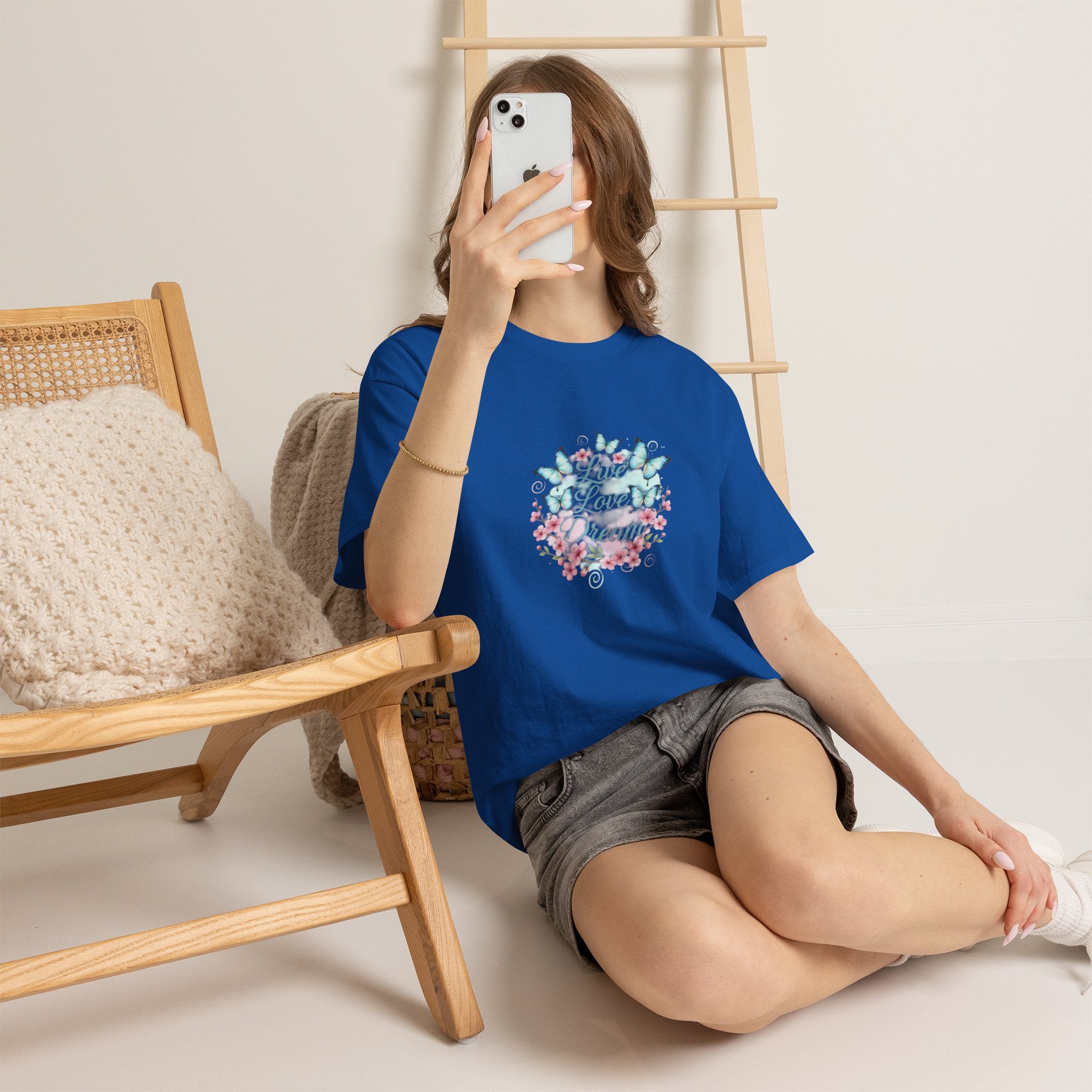 Live Love Dream Tee — Women's Floral Butterfly Graphic T-Shirt