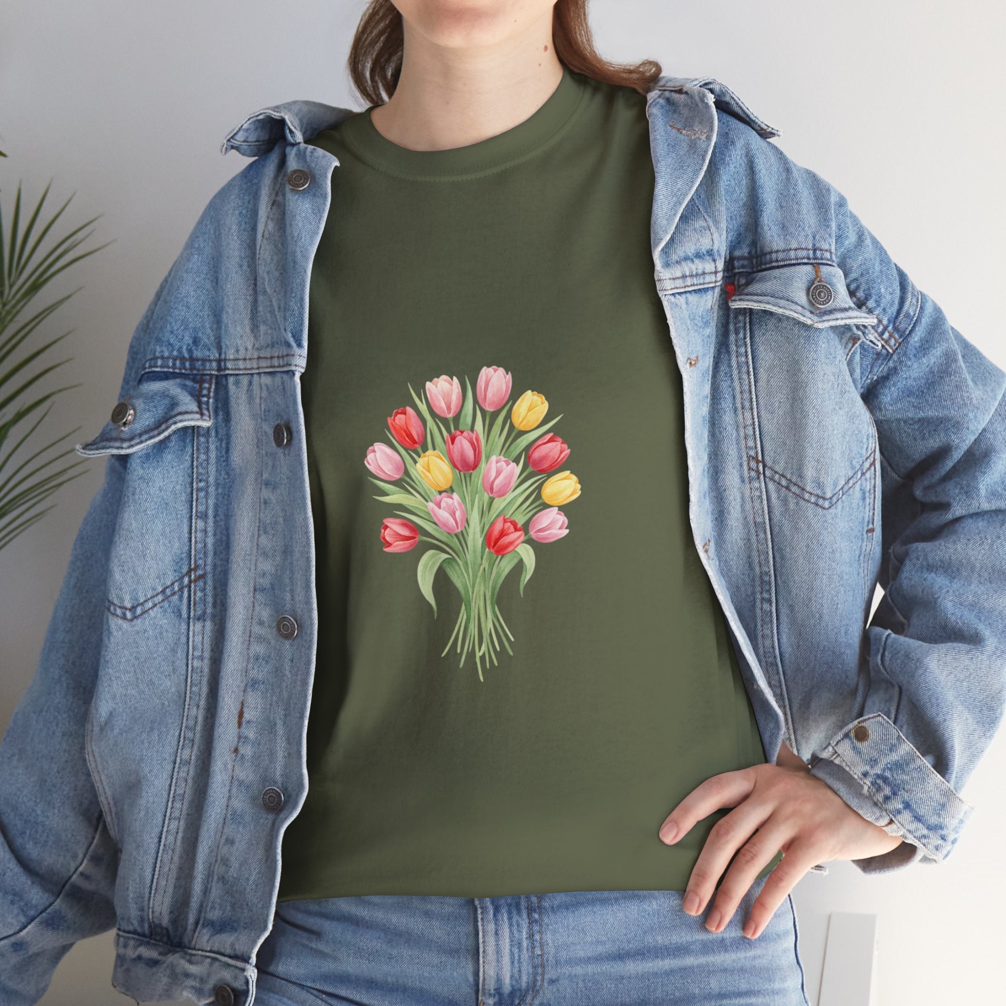 Tulip Bouquet Tee — Women's Watercolor Floral DTG Graphic T-Shirt