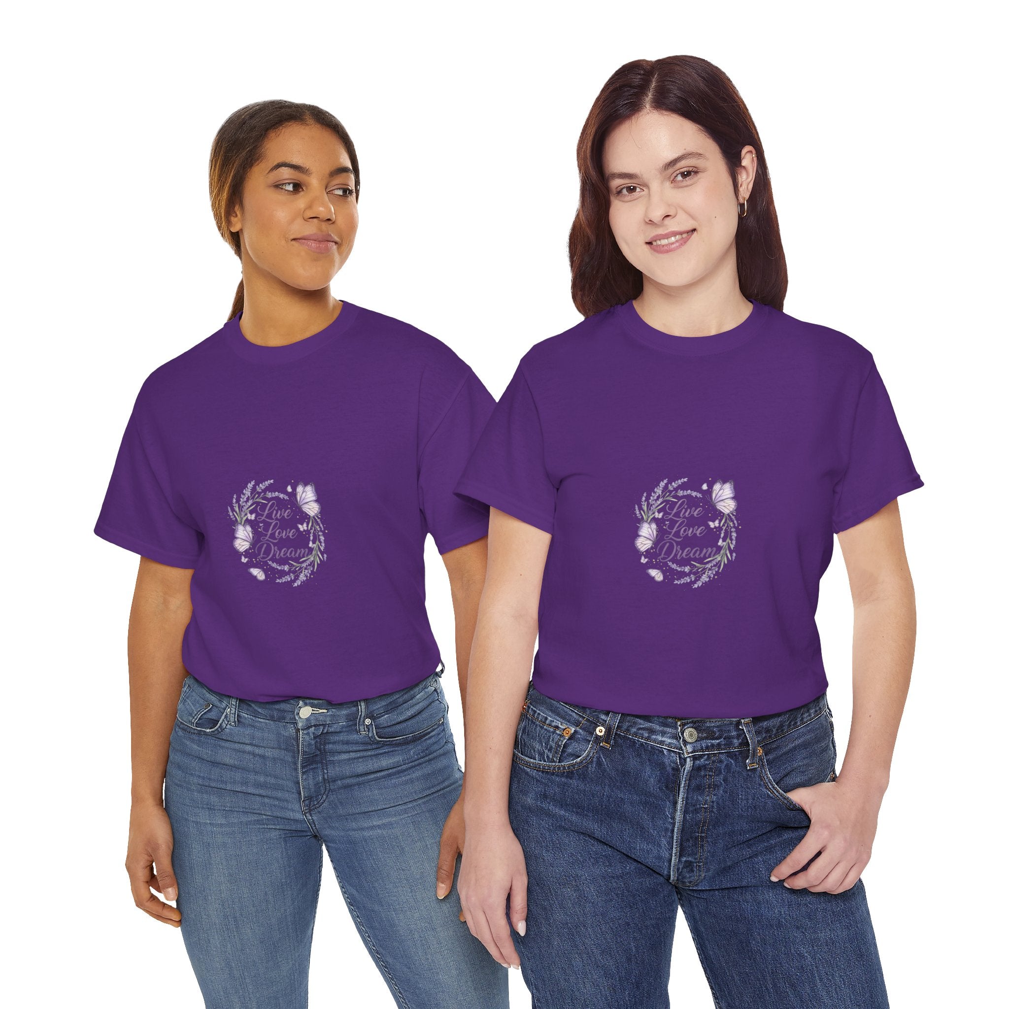 Live Your Dream Tee — Women's Floral Botanical Graphic T-Shirt
