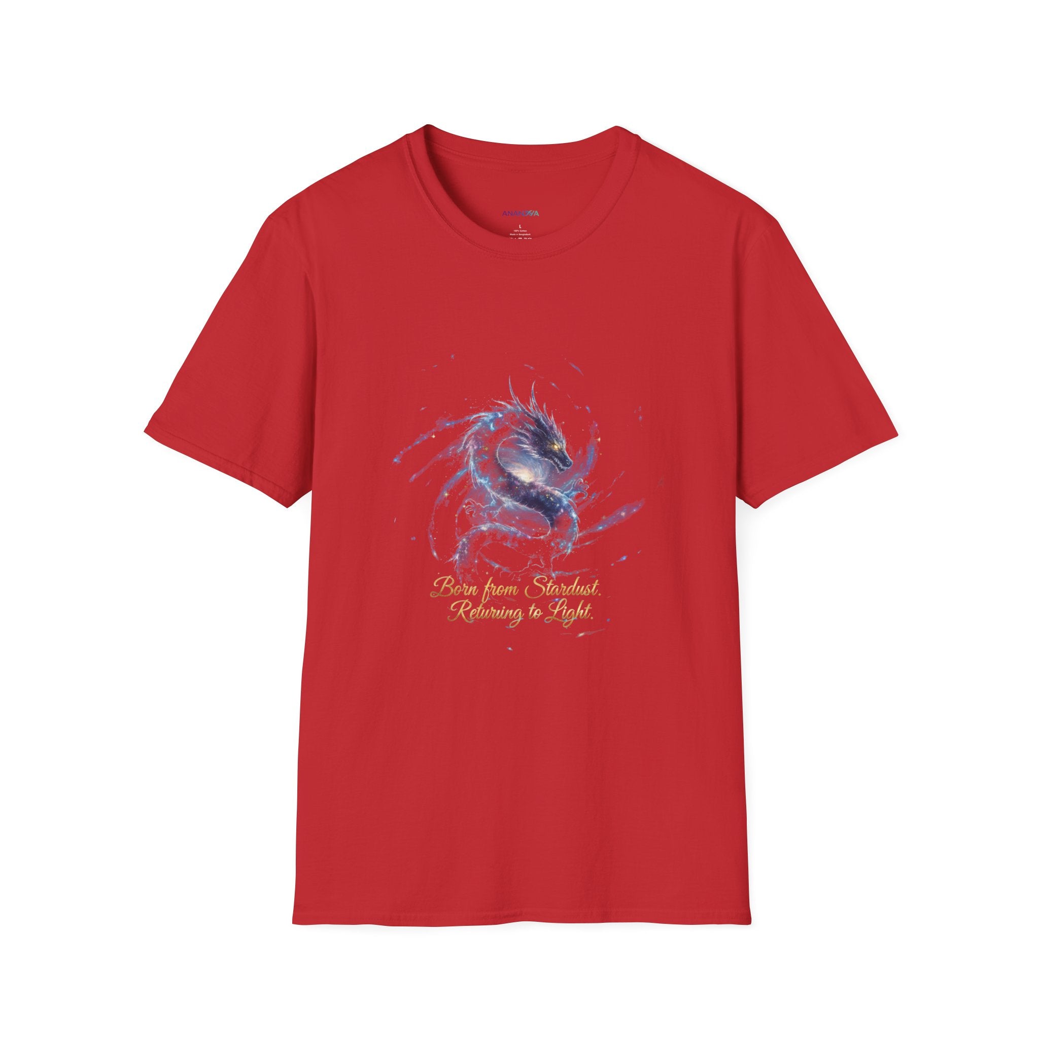 Men's Graphic T-Shirt — Watercolor Dragon with Inspirational Script