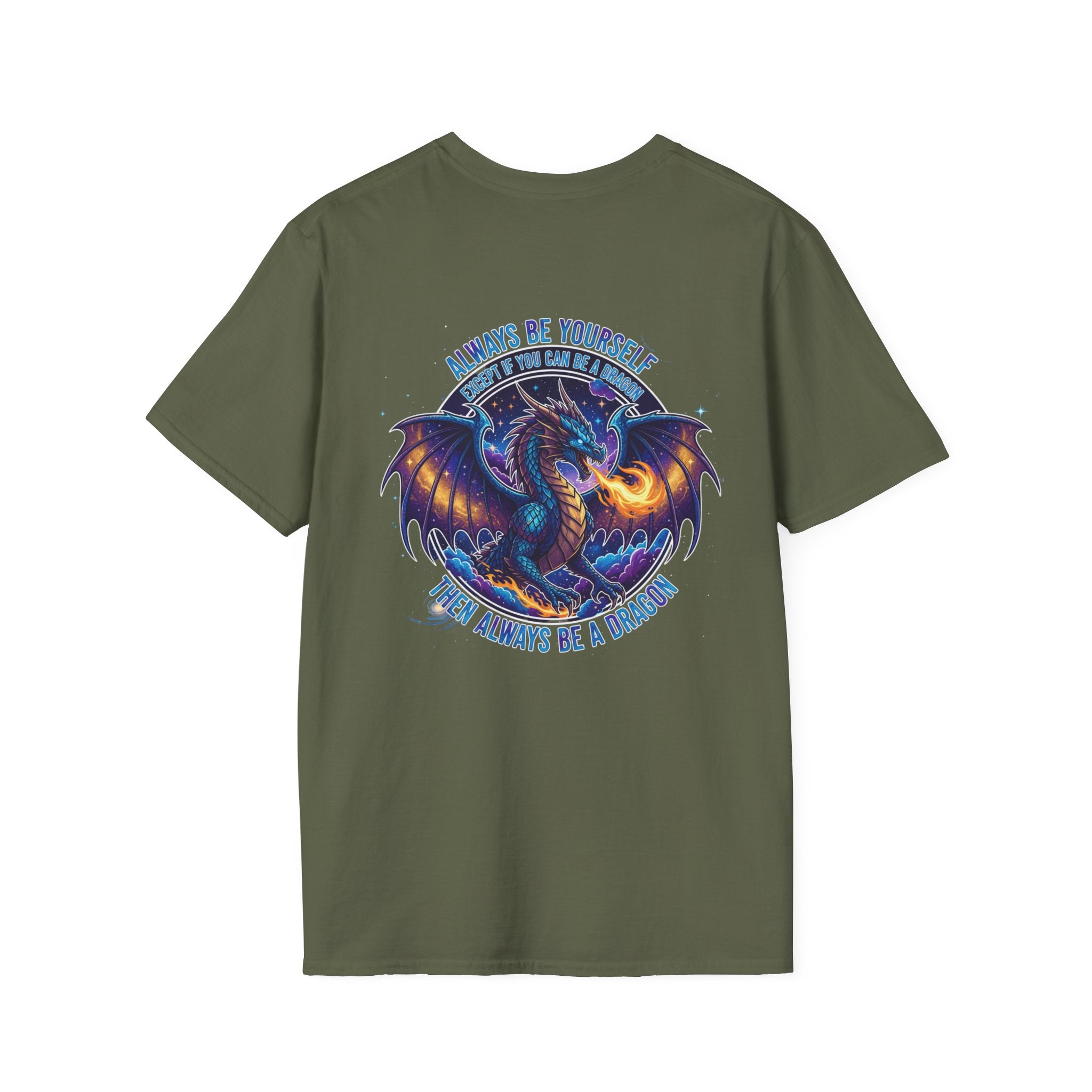 Infinity Dragon Men's Graphic T-Shirt | DTG-Printed 'Always Be Yourself or Always Be a Dragon' Tee