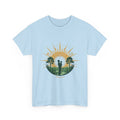 Sunrise Couple Men's T-Shirt — Romantic Silhouette Graphic Tee | DTG Print
