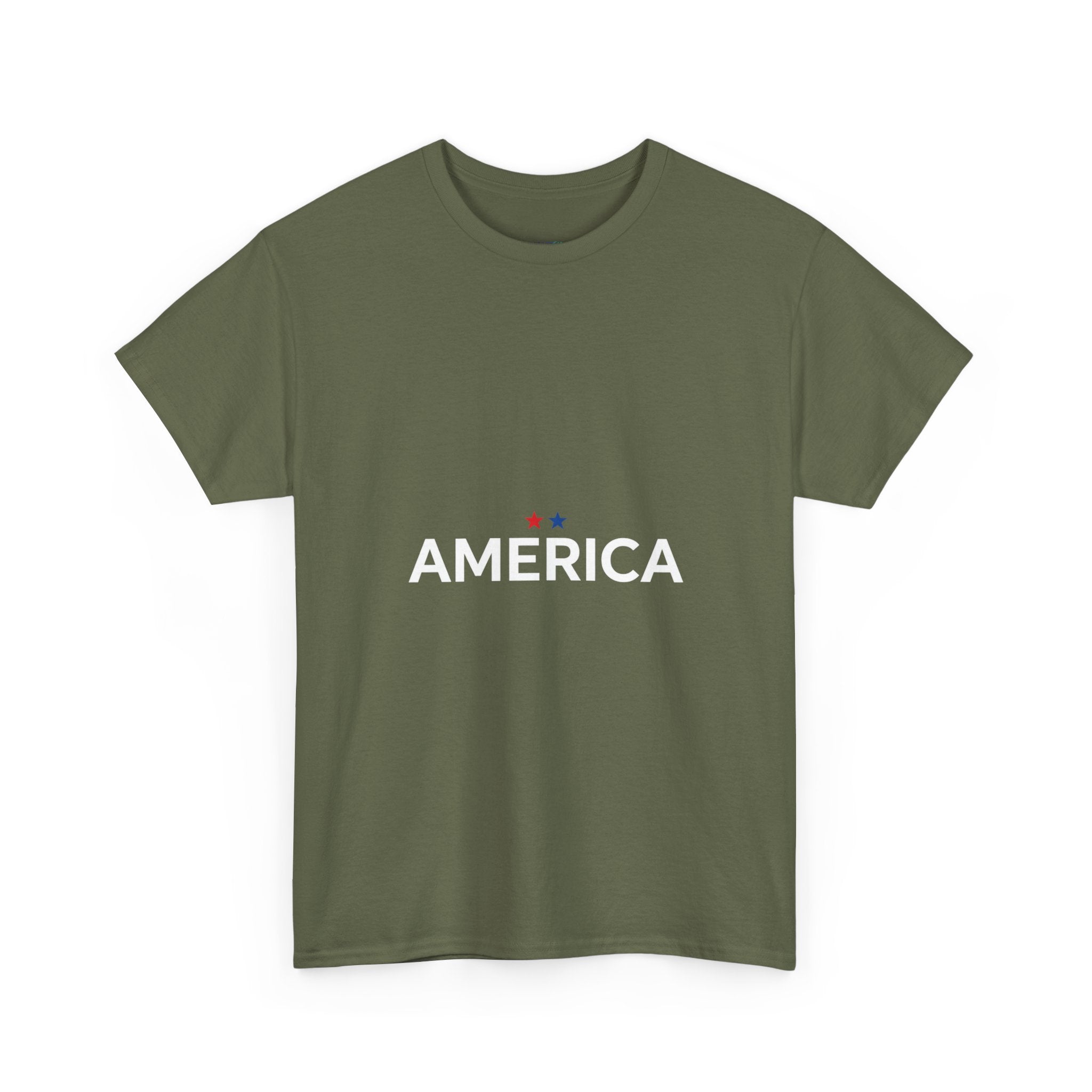America Unisex T-Shirt — Minimal Patriotic Tee with Red Star | DTG Print