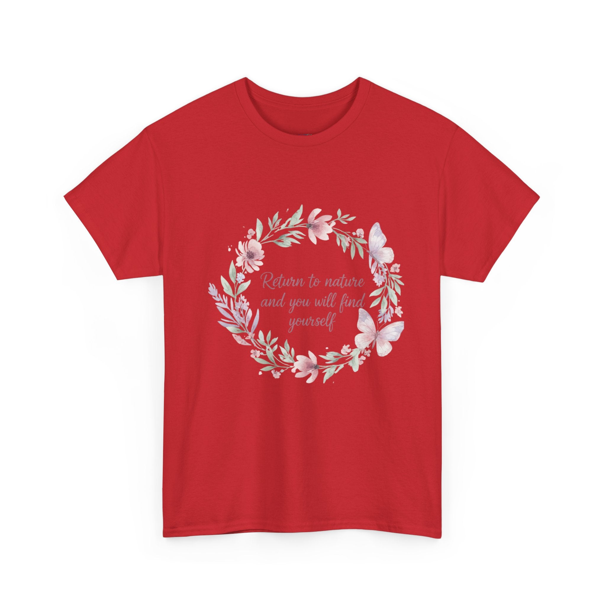 Return to Nature Floral Wreath Women's T-Shirt | DTG-Printed Inspirational Botanical Tee