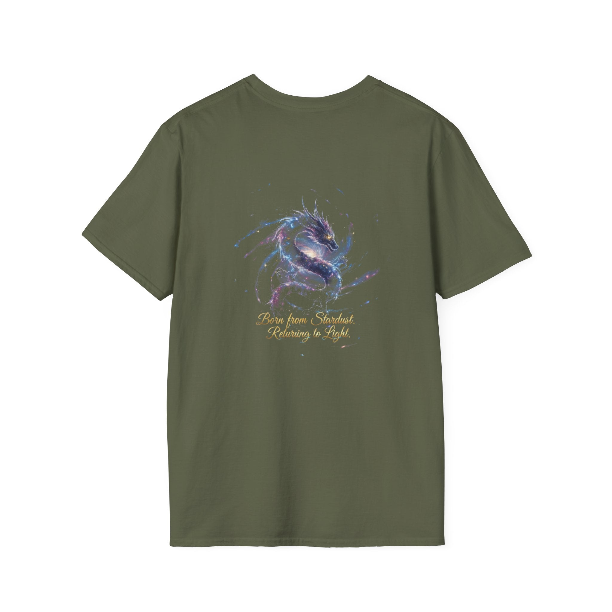 Men's Graphic T-Shirt — Fantasy Dragon Watercolor Art with Script Quote