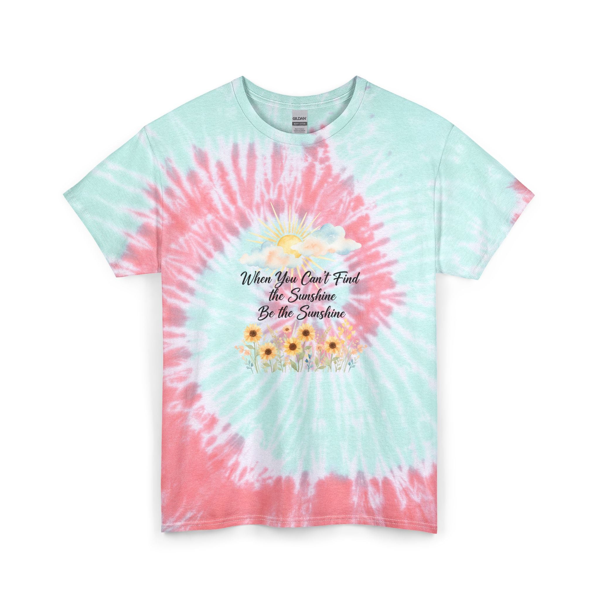 Be the Sunshine Tie-Dye Graphic Tee | Women's DTG-Printed Floral Cotton T-Shirt