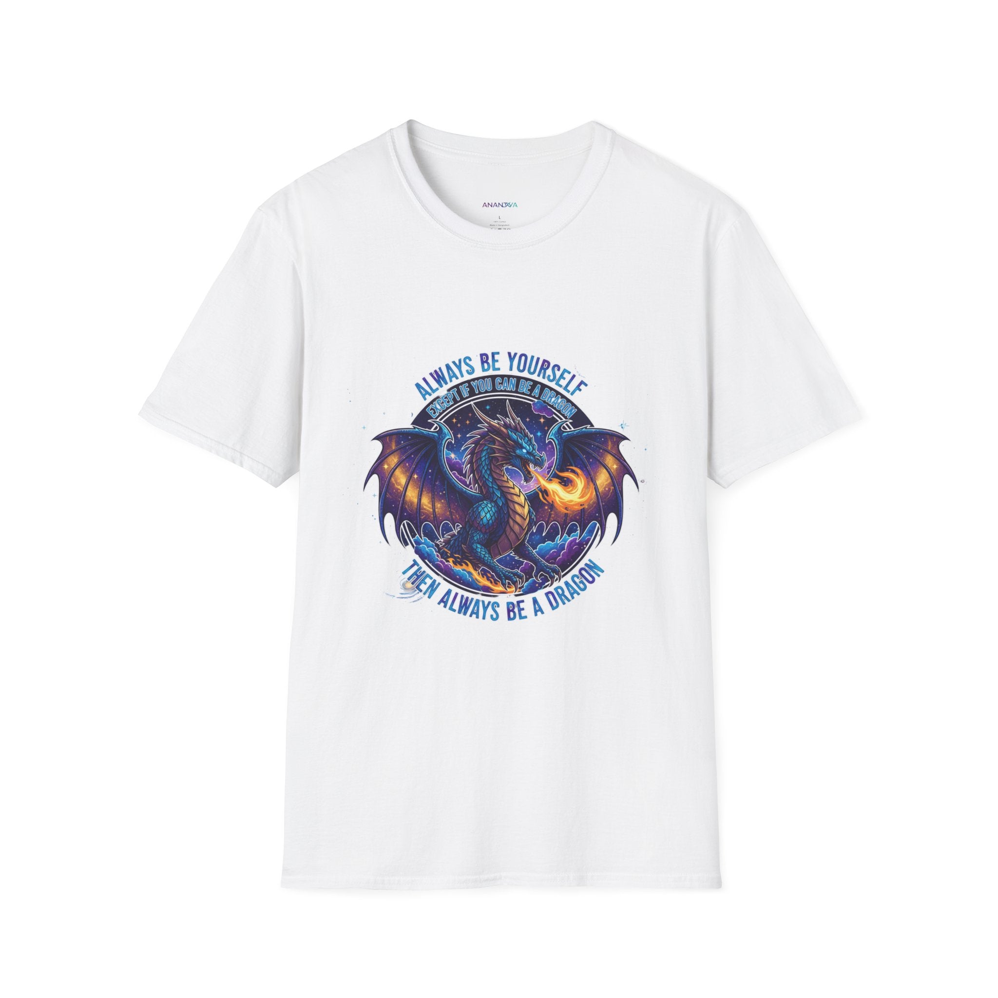 Dragon Graphic Men's T-Shirt | "Always Be Yourself Unless You Can Be a Dragon" | DTG Fantasy Tee