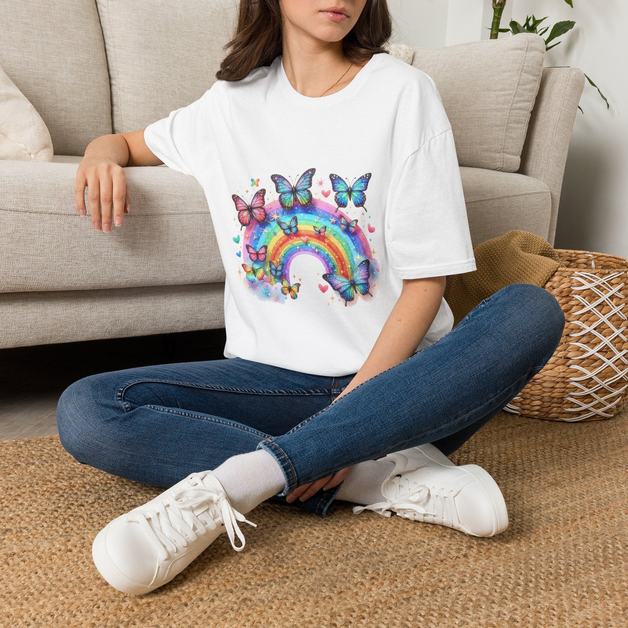 Women's Butterfly Rainbow T-Shirt