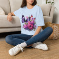 Butterfly Bouquet Women's T-Shirt — Purple Floral Graphic Tee