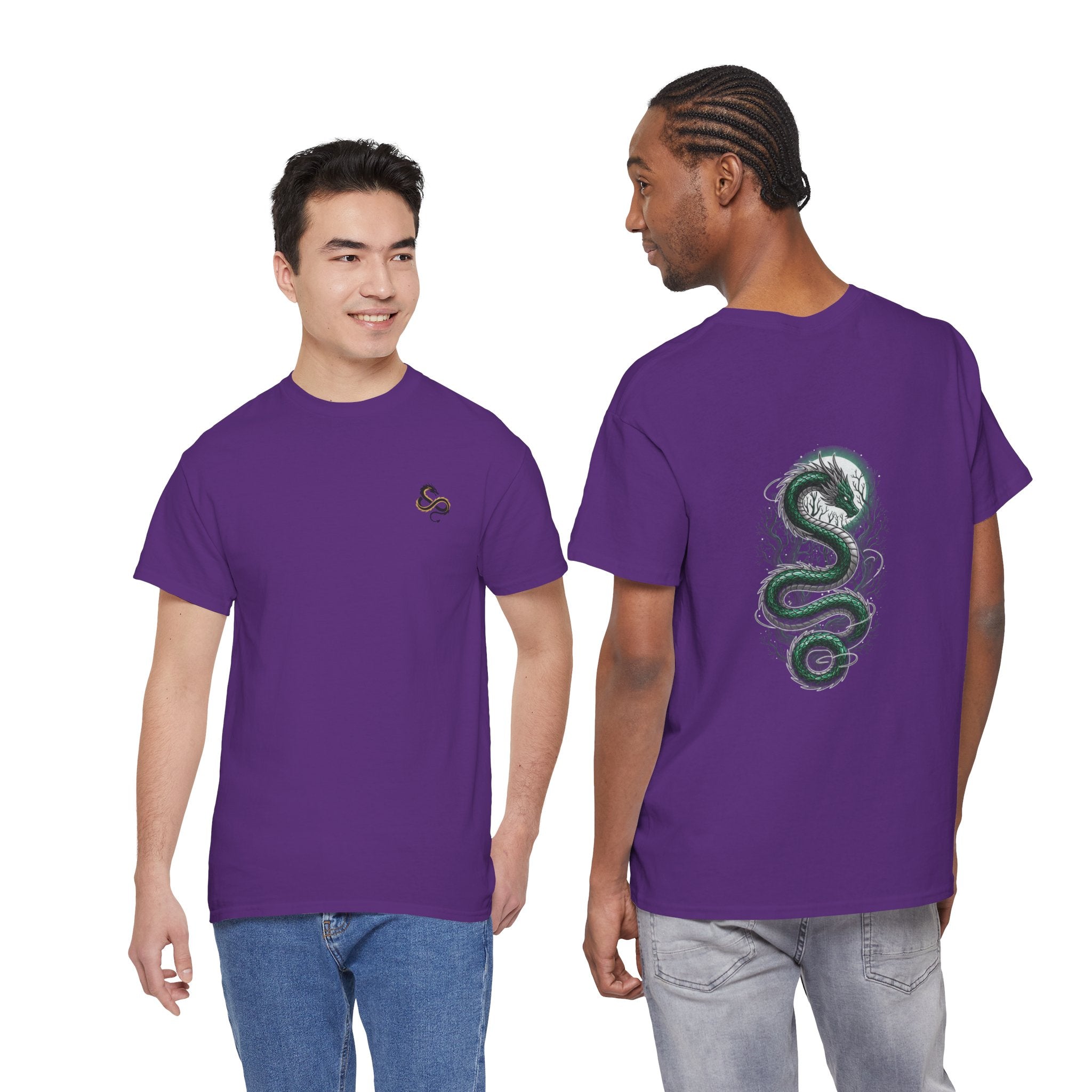 Green Serpent Back Graphic Men's T-Shirt — DTG Printed Cotton Tee