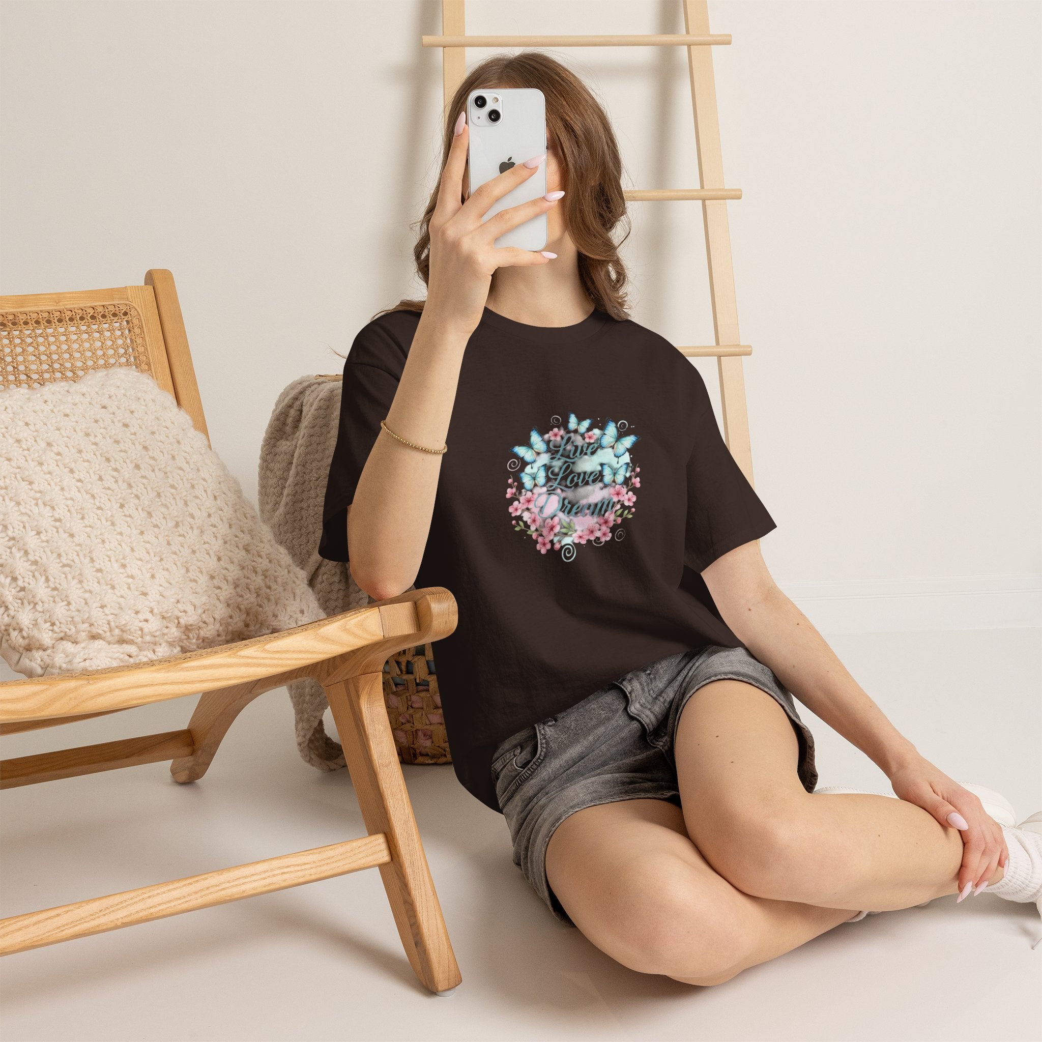 Live Love Dream Tee — Women's Floral Butterfly Graphic T-Shirt