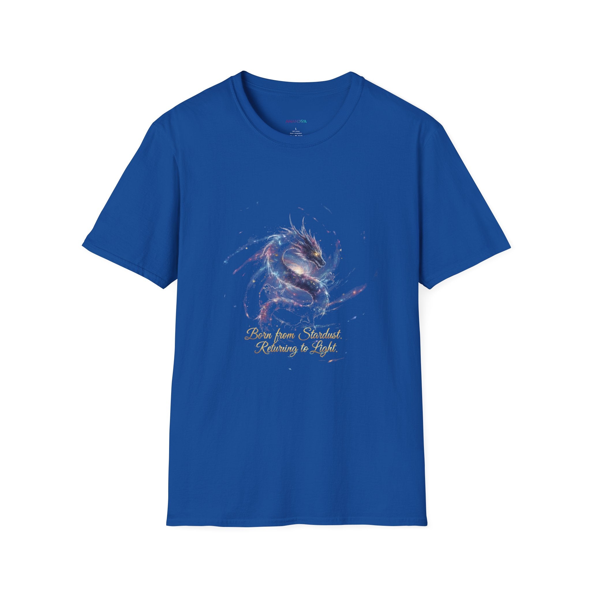 Men's Graphic T-Shirt — Watercolor Dragon with Inspirational Script