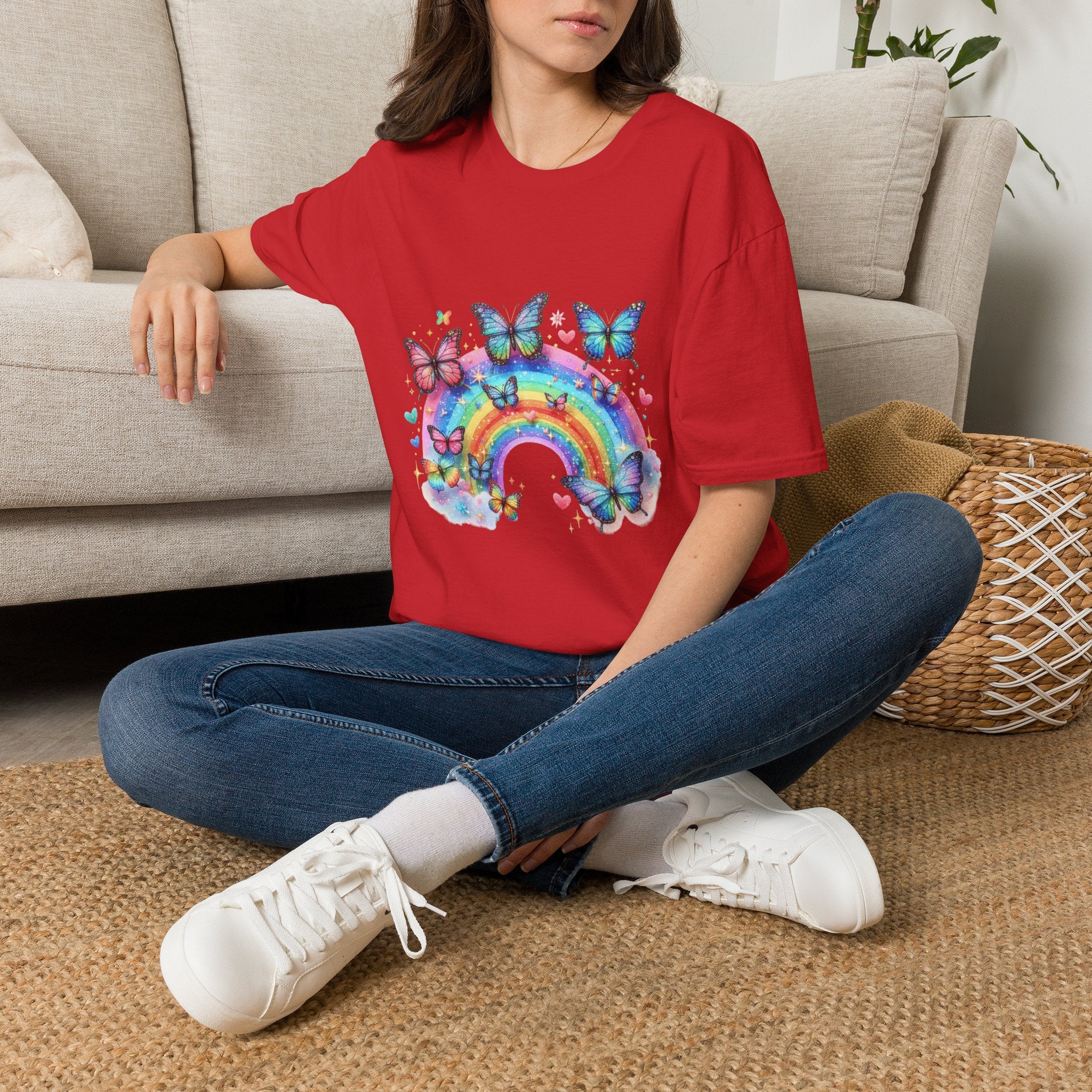 Women's Butterfly Rainbow T-Shirt
