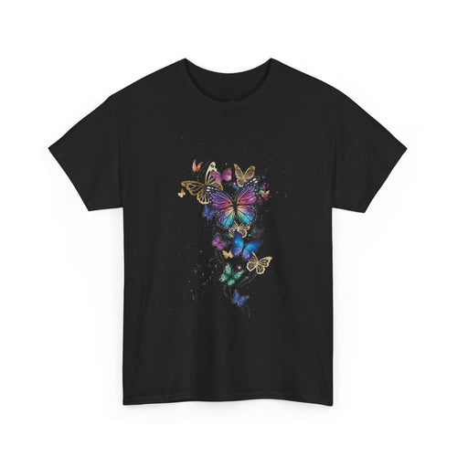 Butterfly Cascade Women's Graphic T-Shirt — DTG Floral Flutter Print