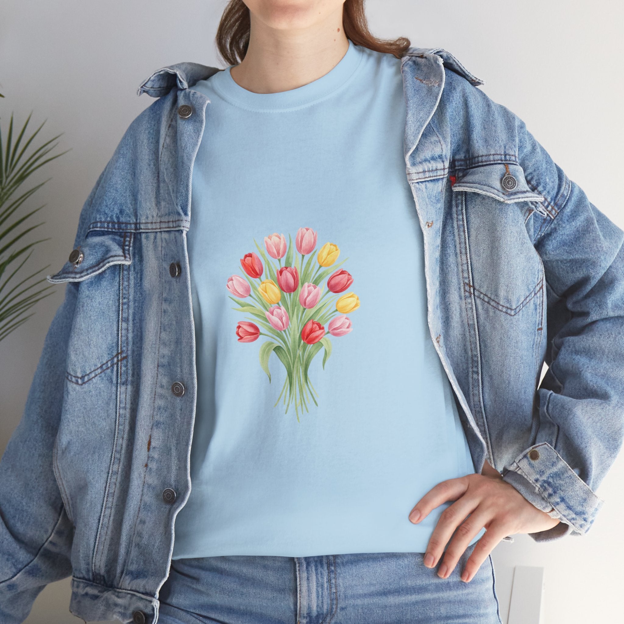 Tulip Bouquet Tee — Women's Watercolor Floral DTG Graphic T-Shirt