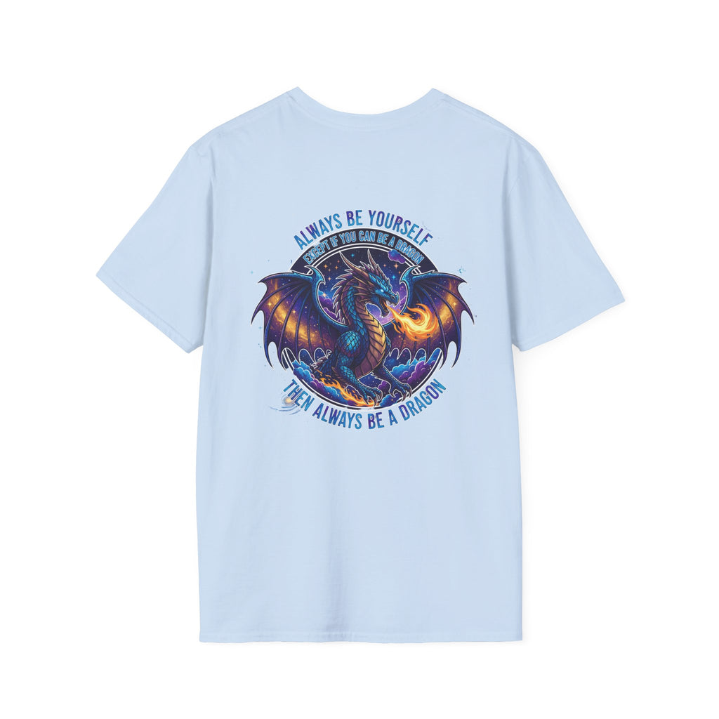 Infinity Dragon Men's Graphic T-Shirt | DTG-Printed 'Always Be Yourself or Always Be a Dragon' Tee