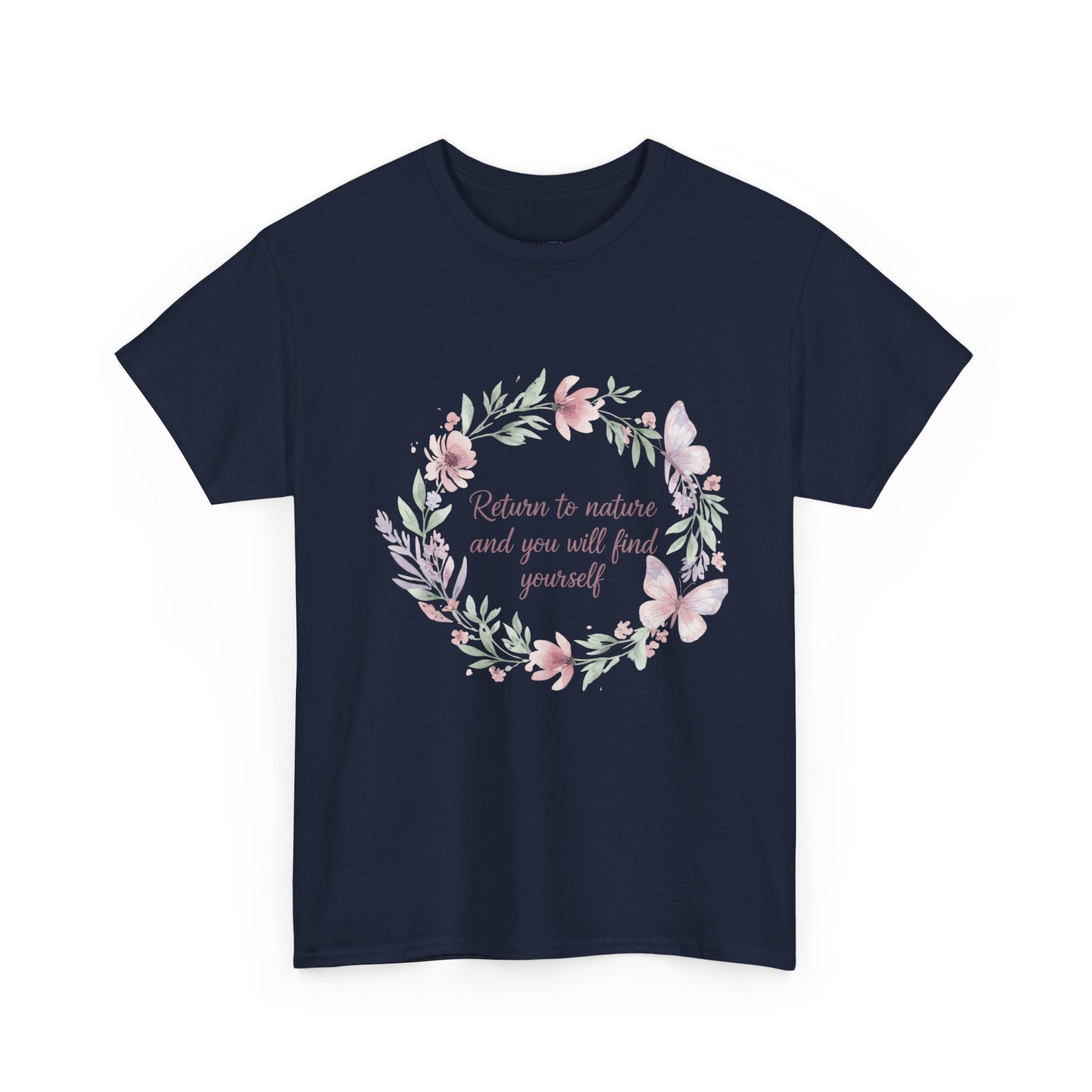 Return to Nature Floral Wreath Women's T-Shirt | DTG-Printed Inspirational Botanical Tee