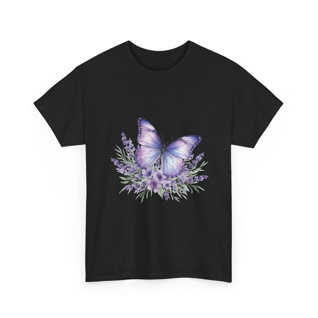 Butterfly Lavender Tee — Women's Floral DTG Graphic T-Shirt