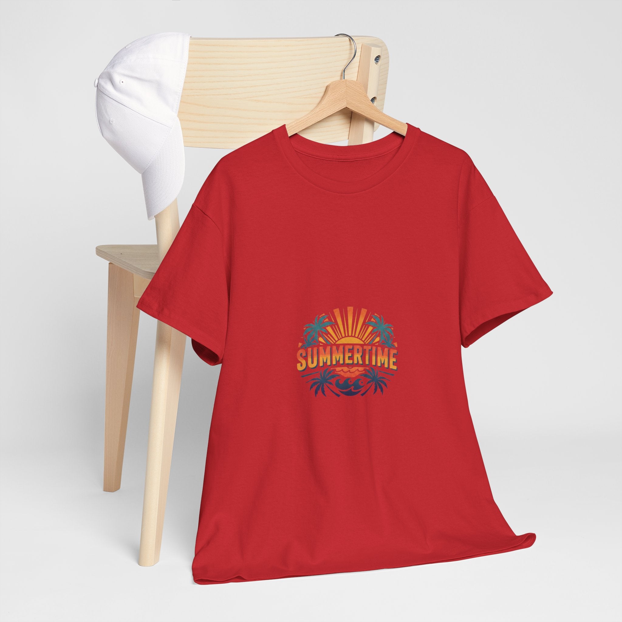 Summertime Retro Palm Tee — Men's Graphic Beach T-Shirt