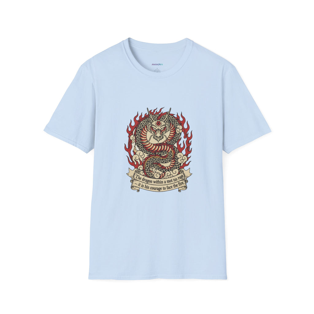 Men's Graphic Tee — Fiery Tiger, Snake & Skull Tattoo Crest with Banner