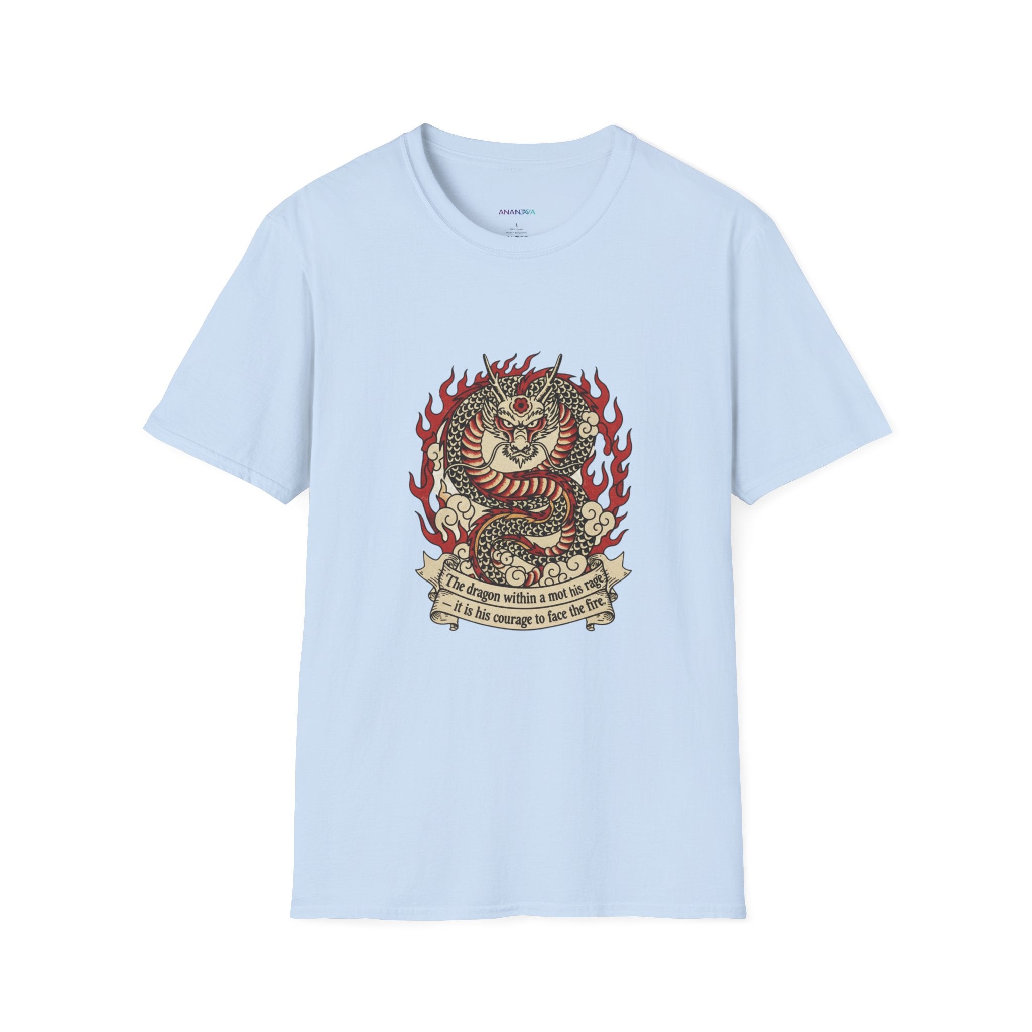 Men's Graphic Tee — Fiery Tiger, Snake & Skull Tattoo Crest with Banner