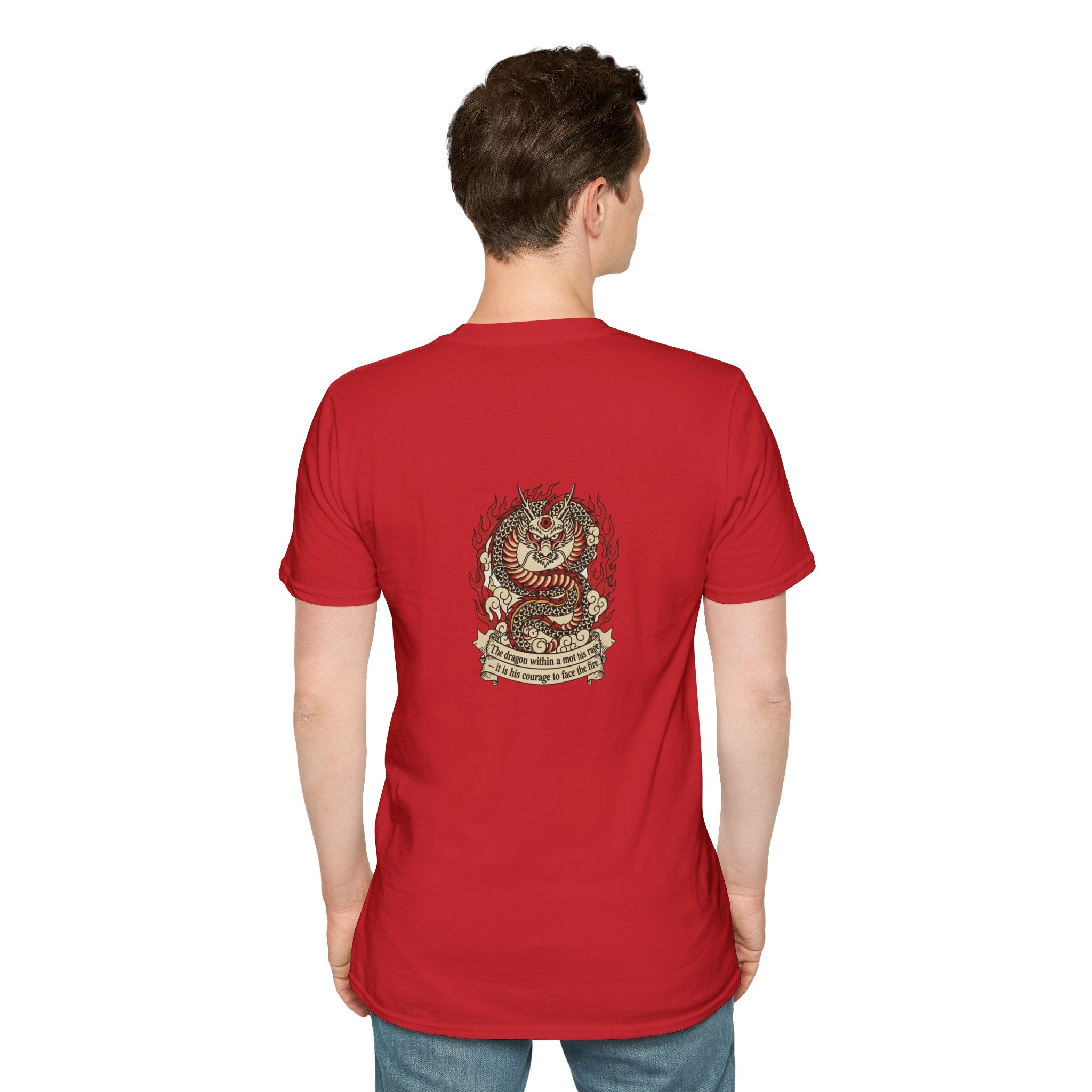 Men's Graphic Tee — Flaming Snake Crest with "Born to Rise" Banner