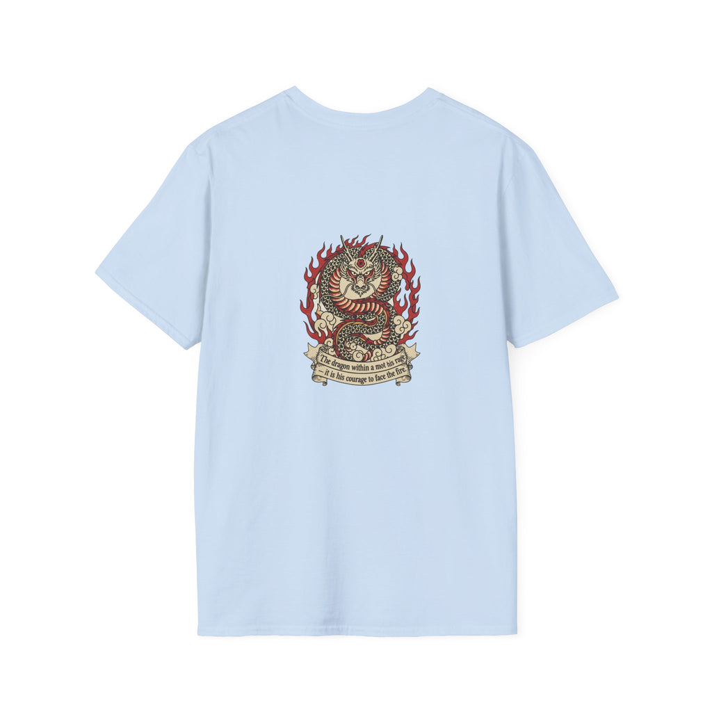 Men's Graphic Tee — Flaming Snake Crest with "Born to Rise" Banner
