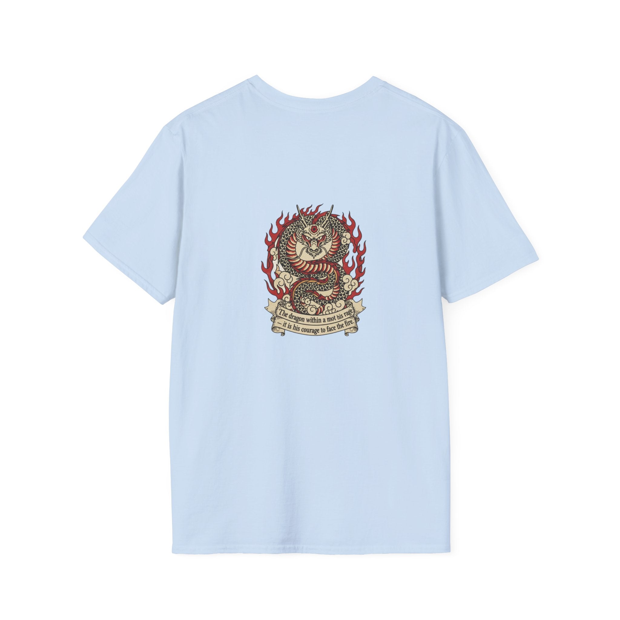 Men's Graphic Tee — Flaming Snake Crest with "Born to Rise" Banner