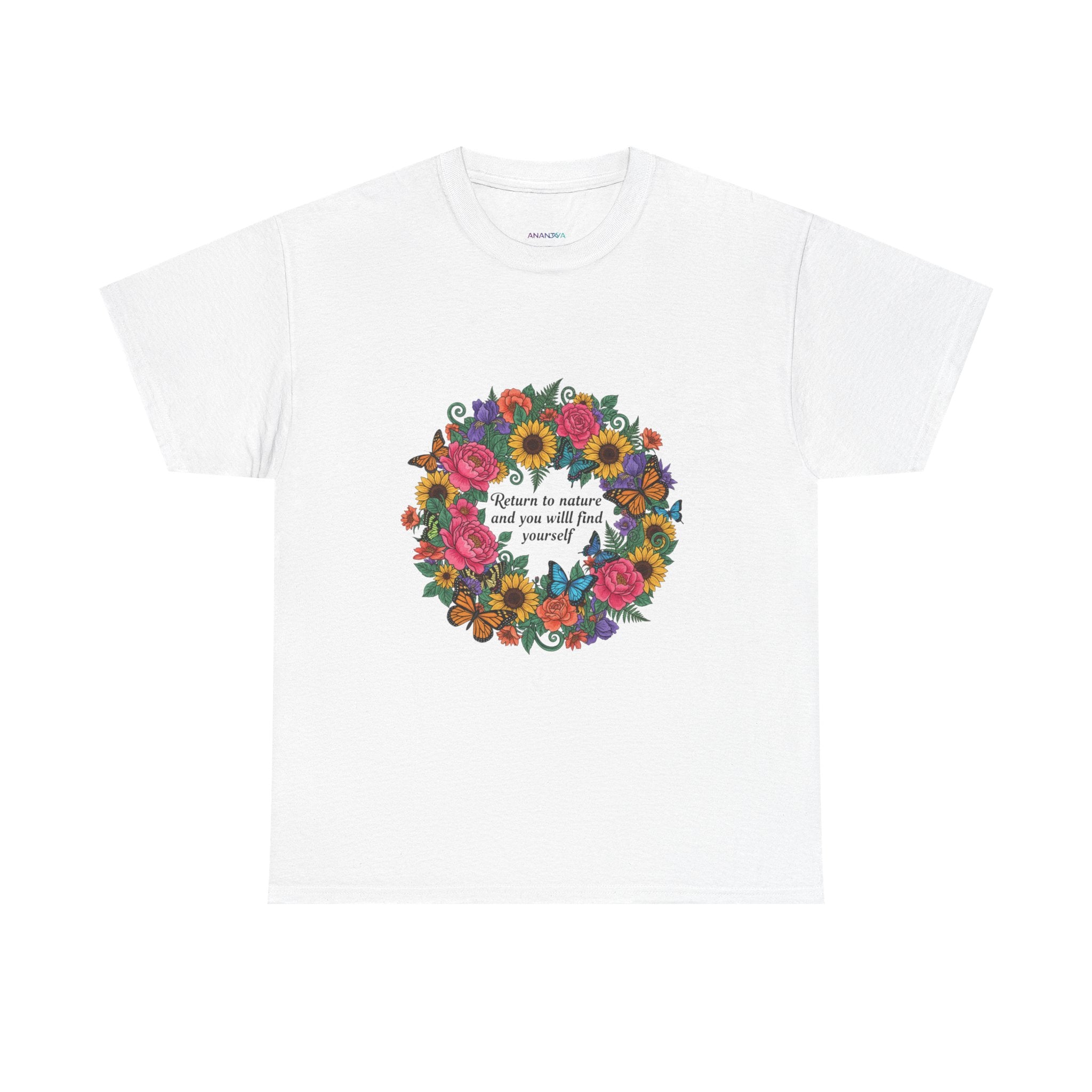 'Wherever You Go, Go with All Your Heart' Floral Wreath Women's T-Shirt | DTG-Printed Inspirational Tee