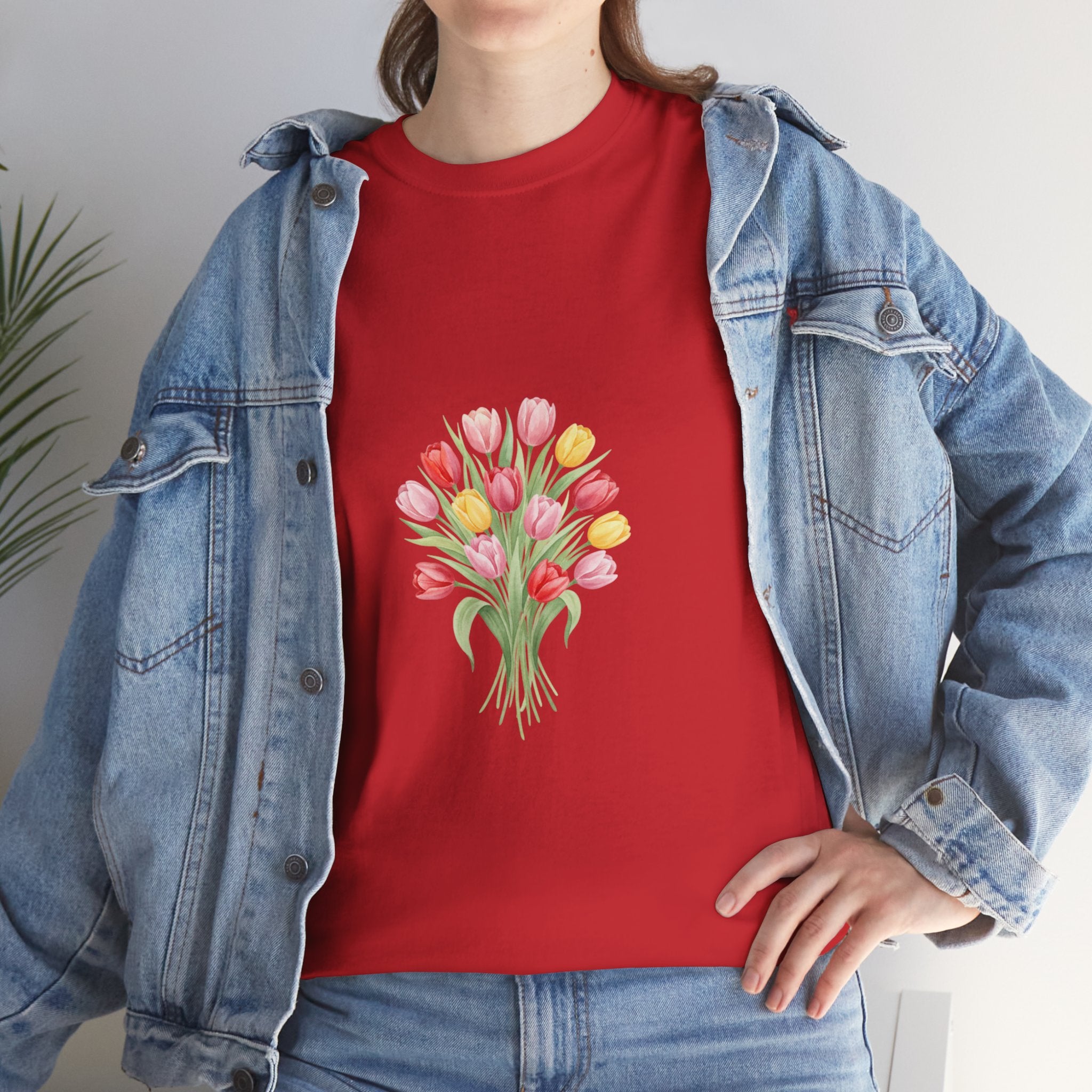 Tulip Bouquet Tee — Women's Watercolor Floral DTG Graphic T-Shirt
