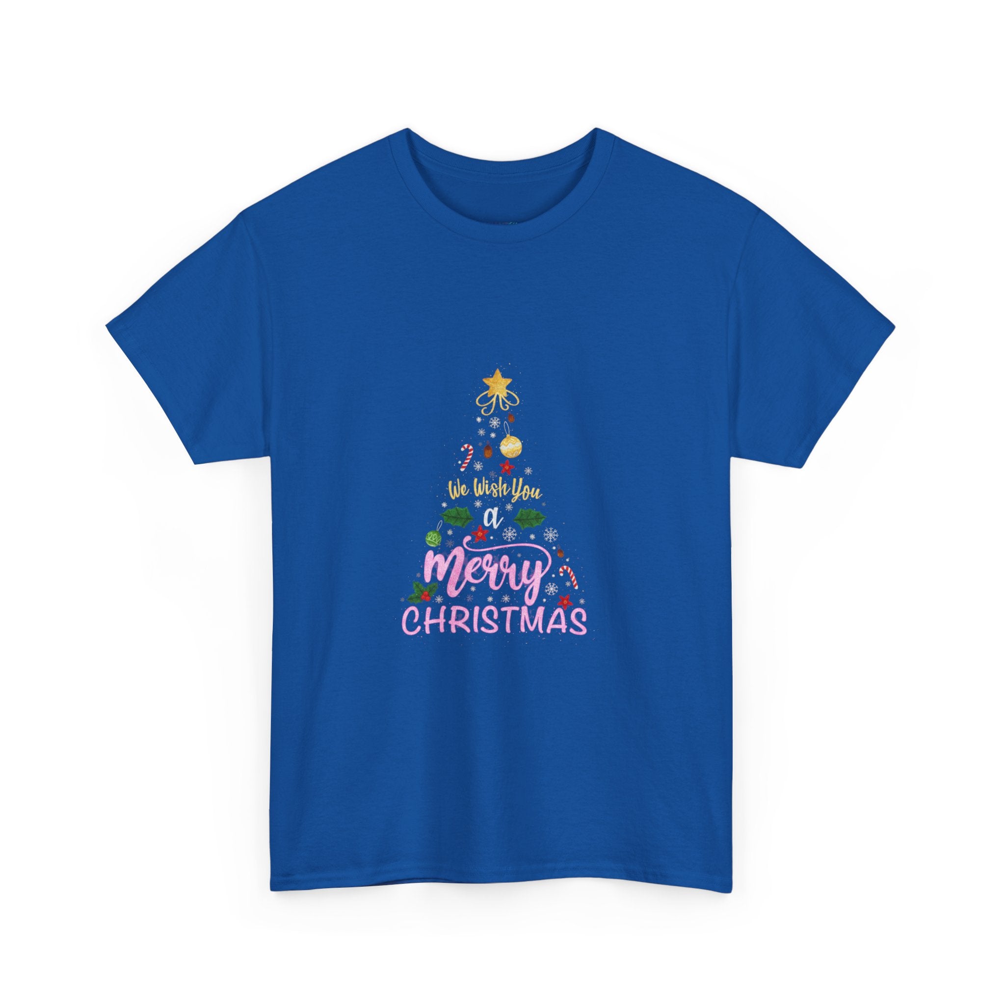 Merry Christmas Tree Graphic Tee | Festive Ornament Holiday Shirt | Unisex DTG