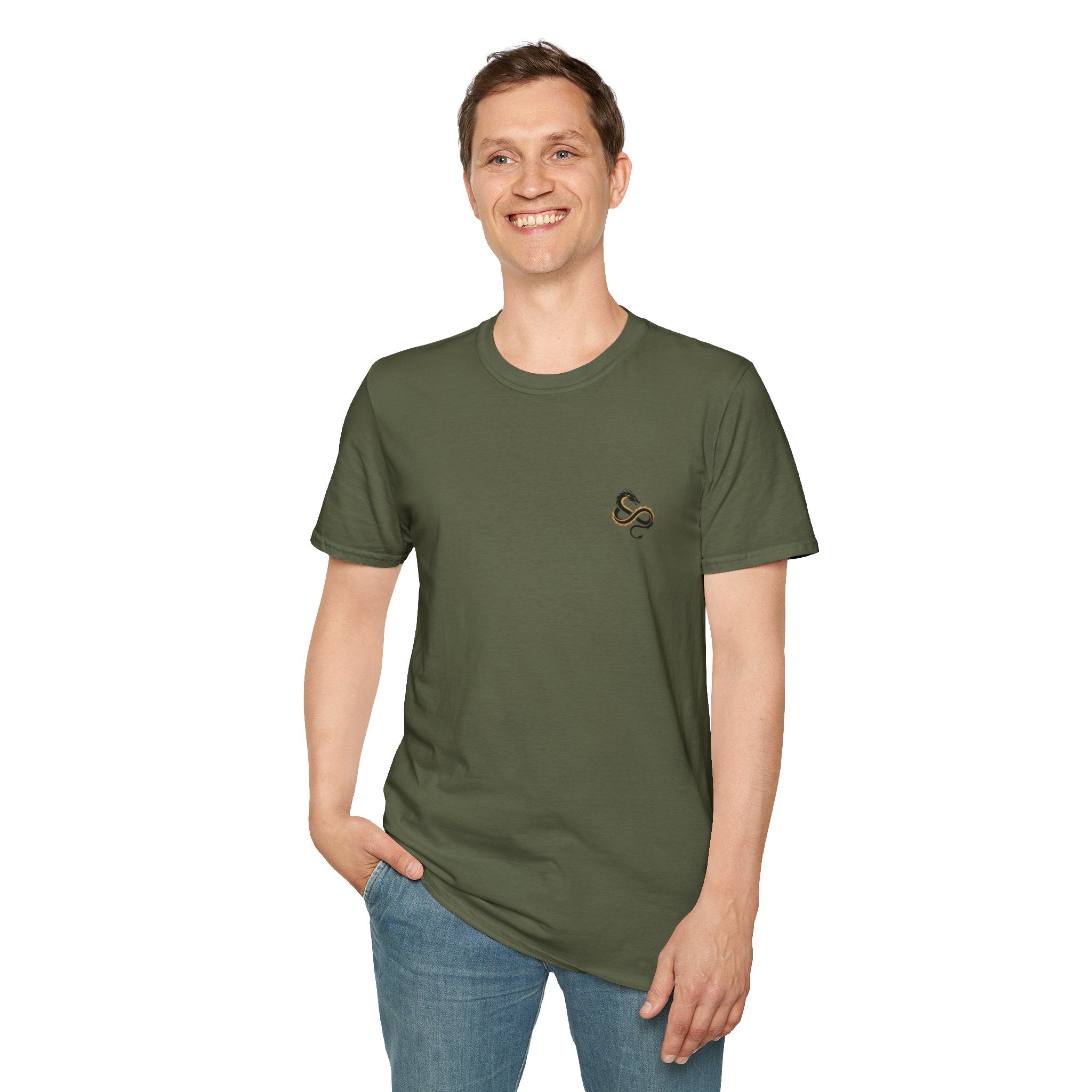 Men's Graphic Tee — Flaming Snake Crest with "Born to Rise" Banner