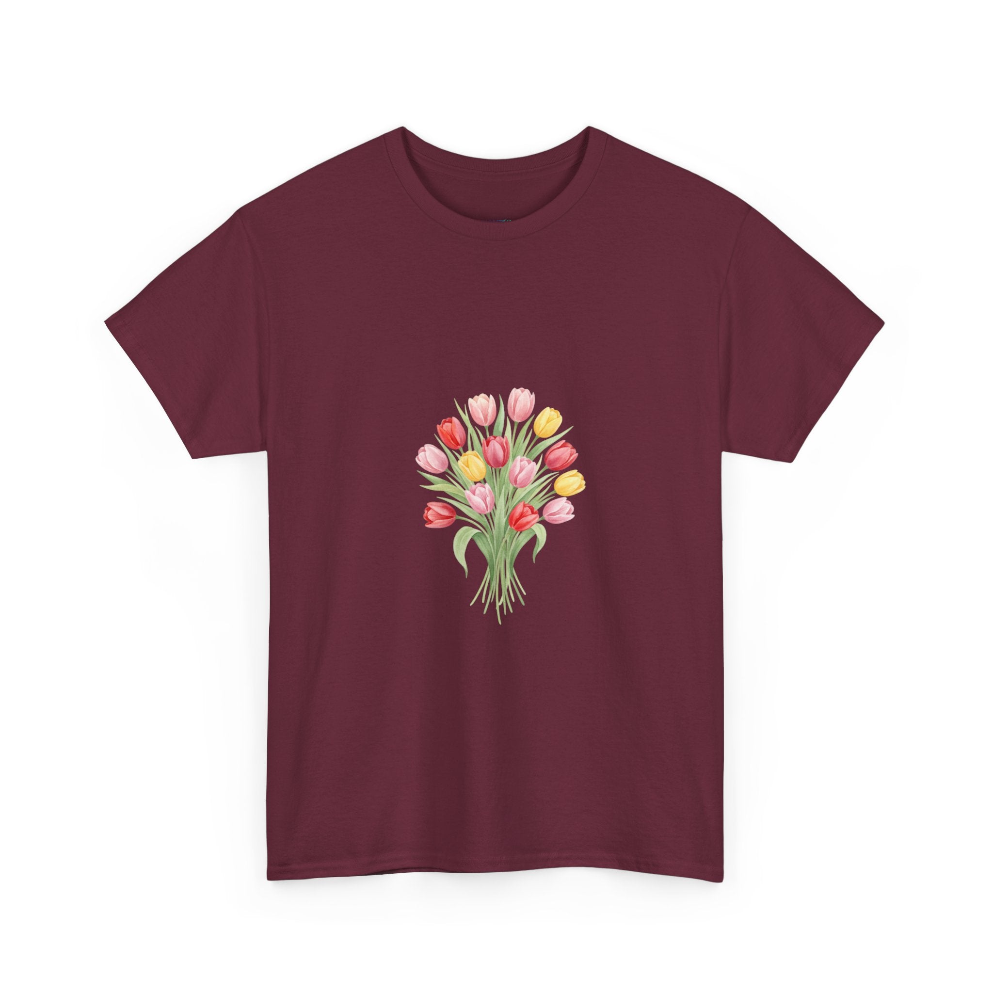 Tulip Bouquet Tee — Women's Watercolor Floral DTG Graphic T-Shirt