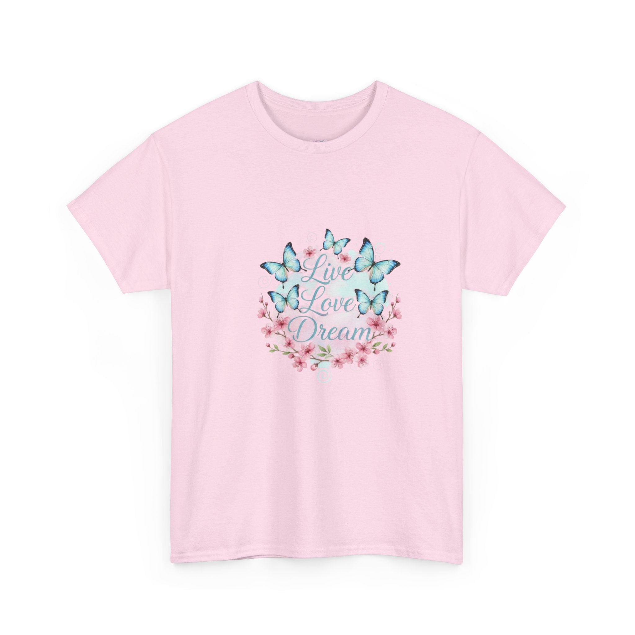 Live Love Dream Tee — Women's Floral Butterfly Graphic T-Shirt