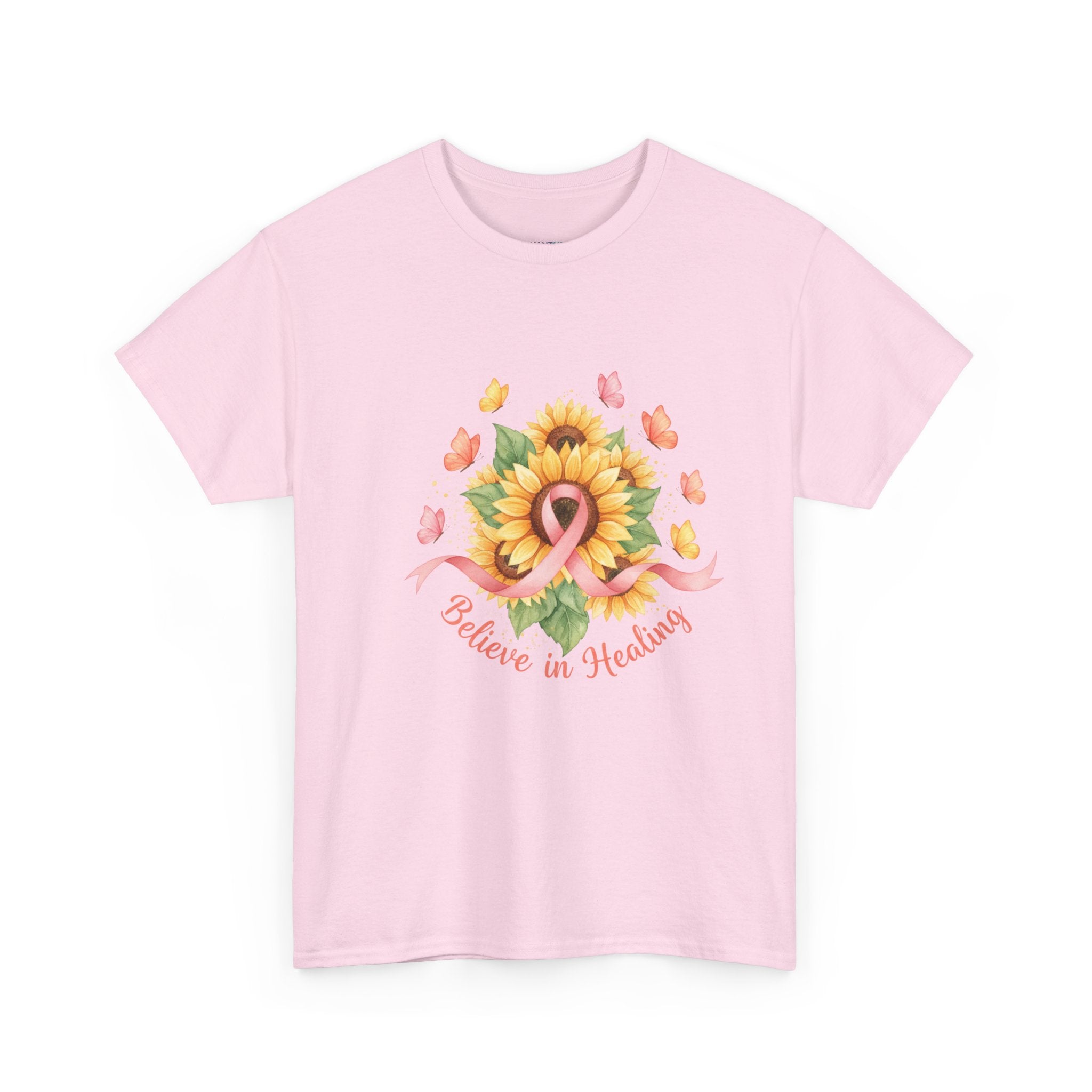 "Believe in Healing" Sunflower Graphic Tee — Women's T-Shirt