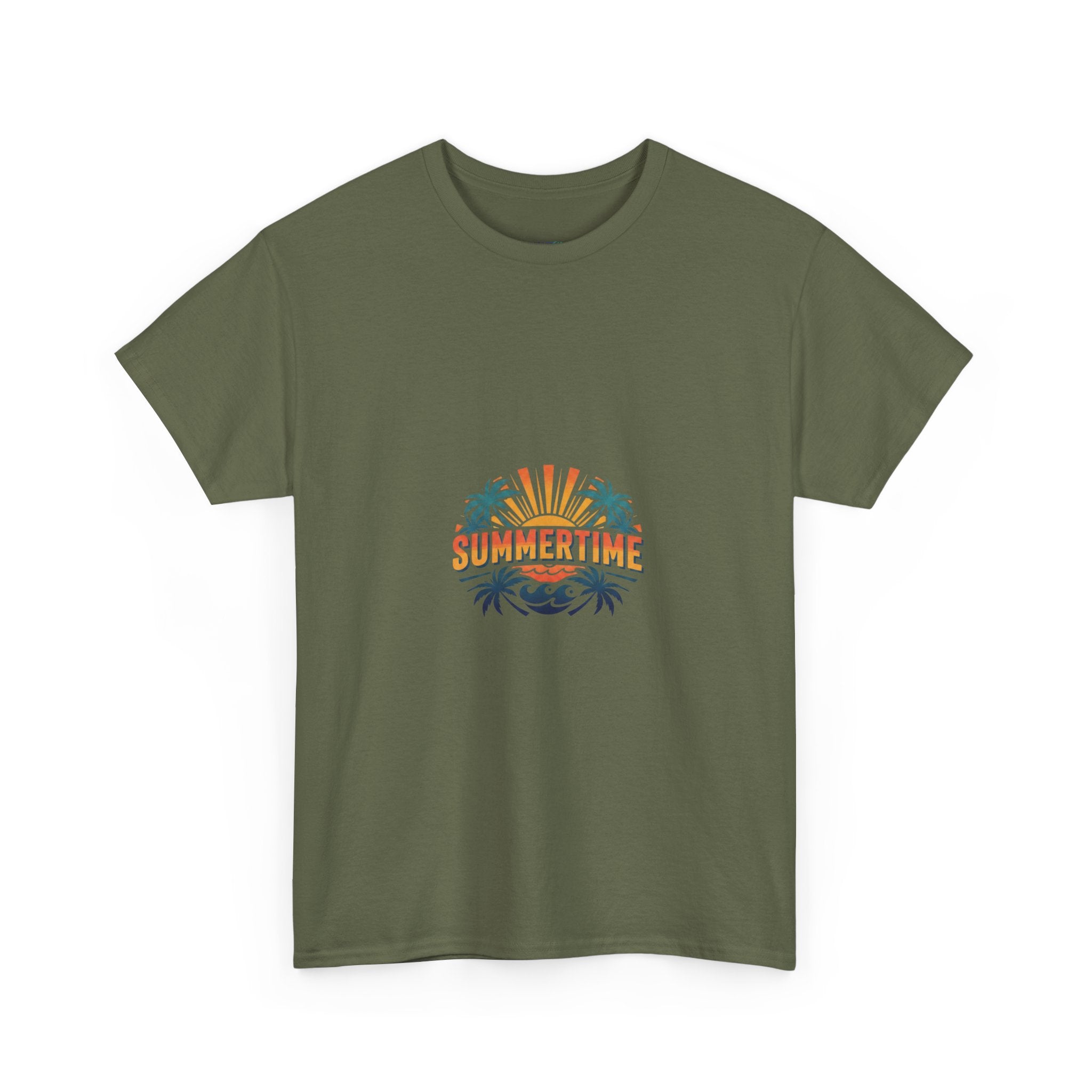 Summertime Retro Palm Tee — Men's Graphic Beach T-Shirt