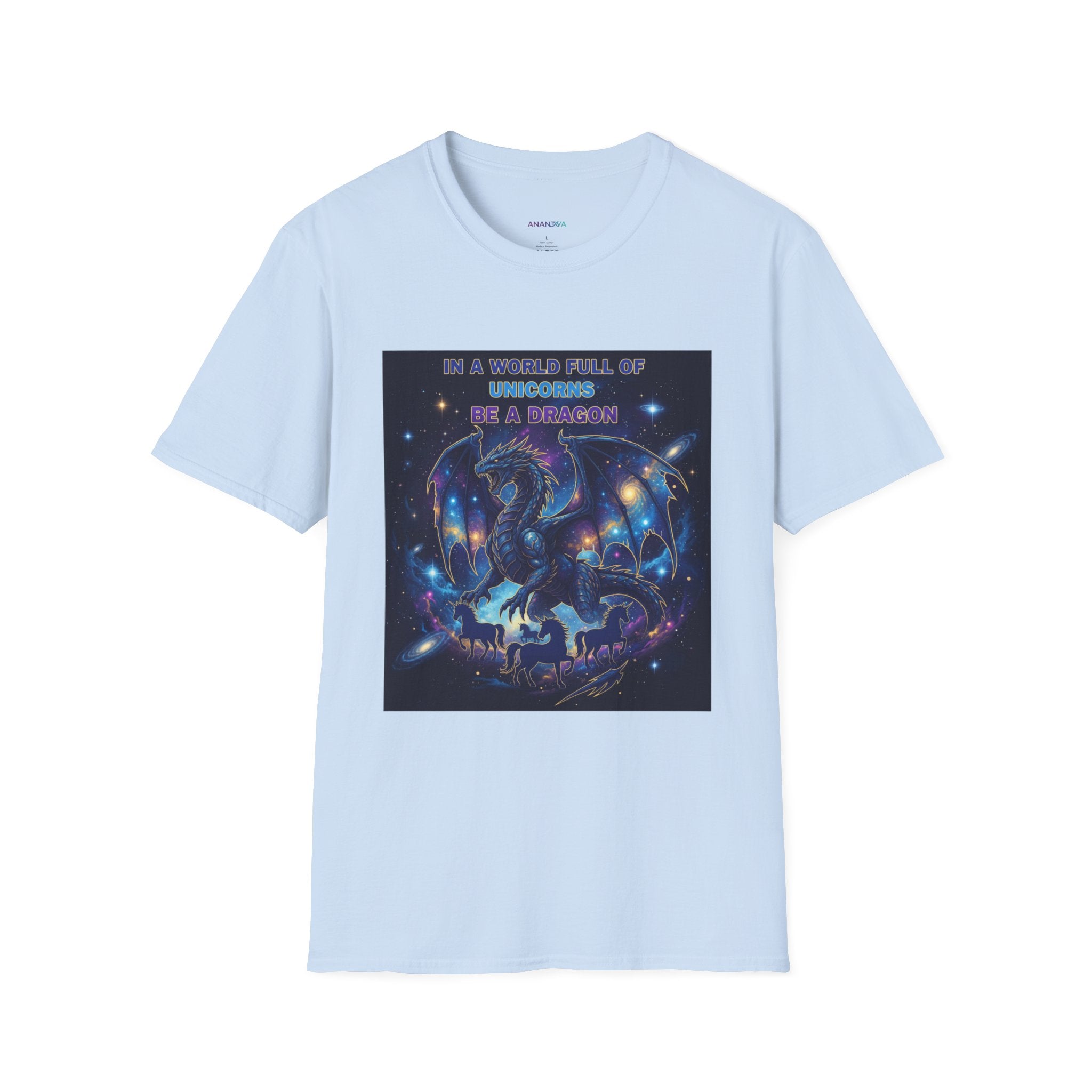 Galaxy Dragon Men's T-Shirt | "In a World Full of Unicorns, Be a Dragon" | DTG Fantasy Tee