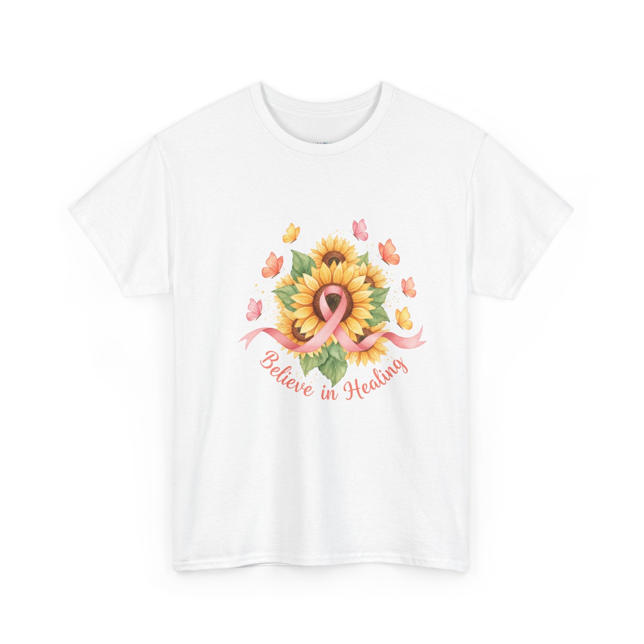 "Believe in Healing" Sunflower Graphic Tee — Women's T-Shirt
